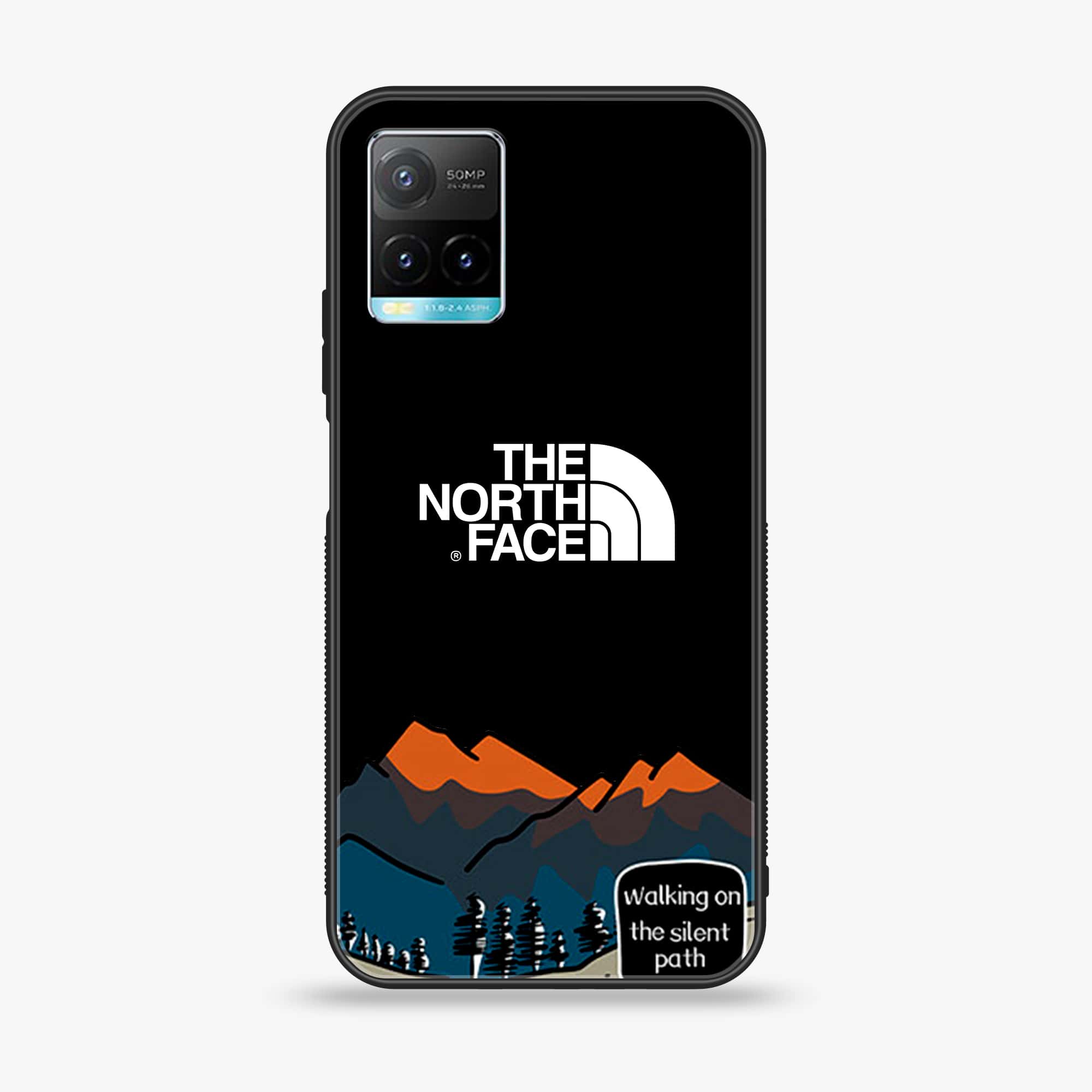 Vivo Y33s - The North Face Series - Premium Printed Glass soft Bumper shock Proof Case