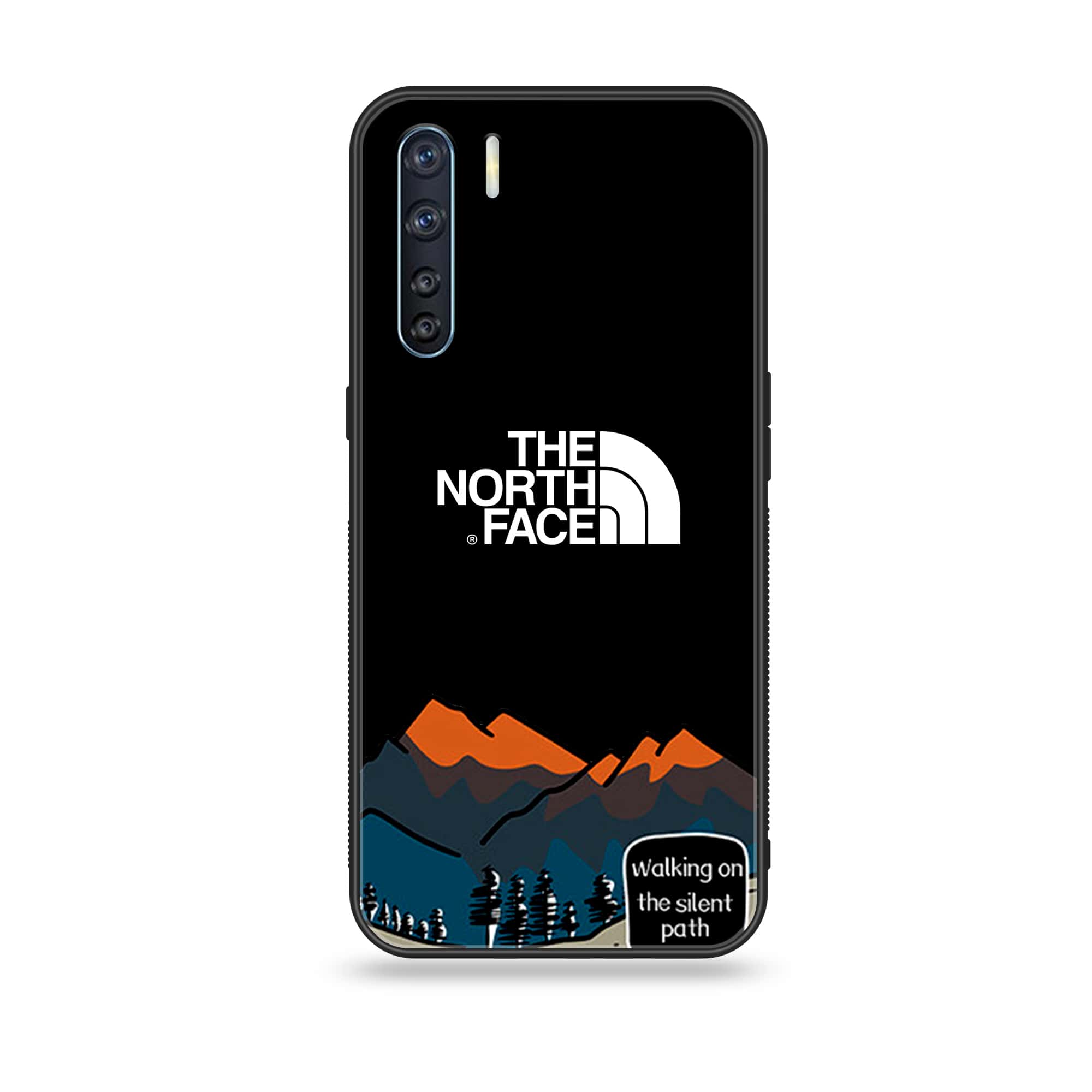 Oppo F15 - The North Face Series - Premium Printed Glass soft Bumper shock Proof Case