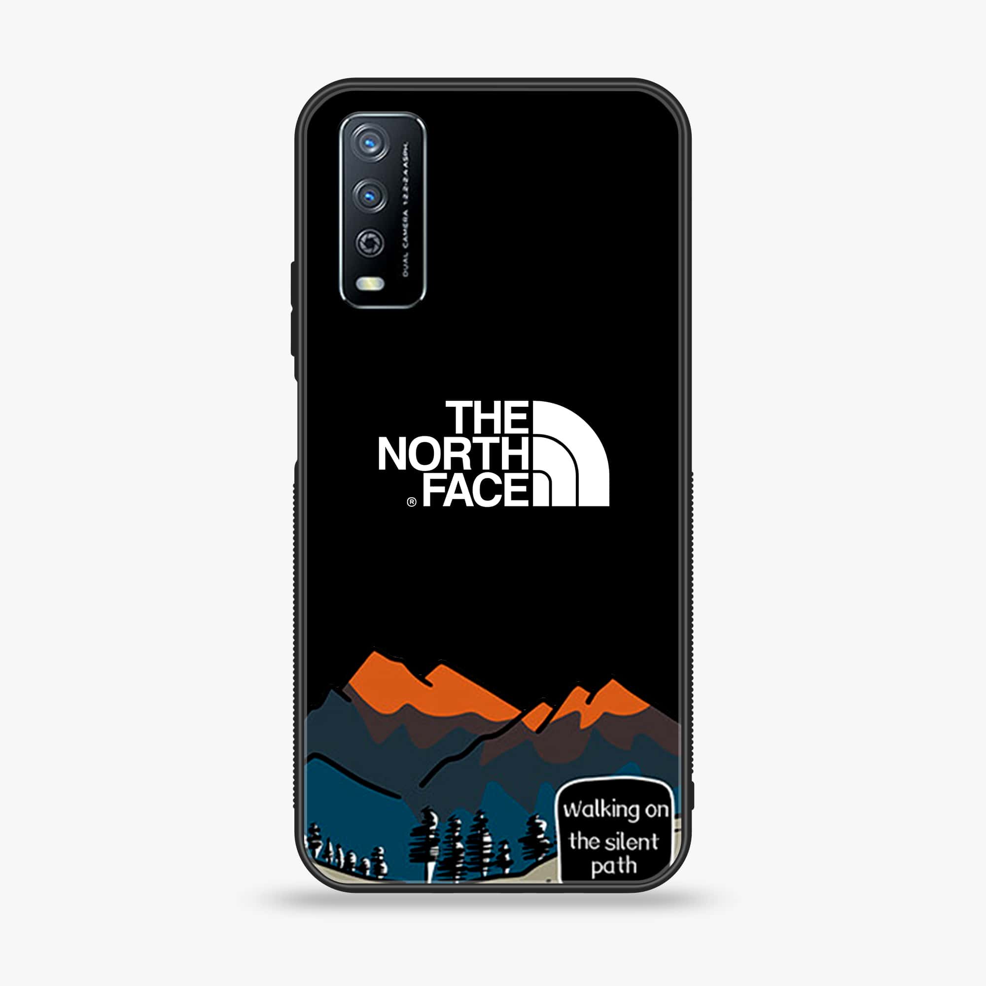 Vivo Y11s The North Face Series Premium Printed Glass soft Bumper shock Proof Case