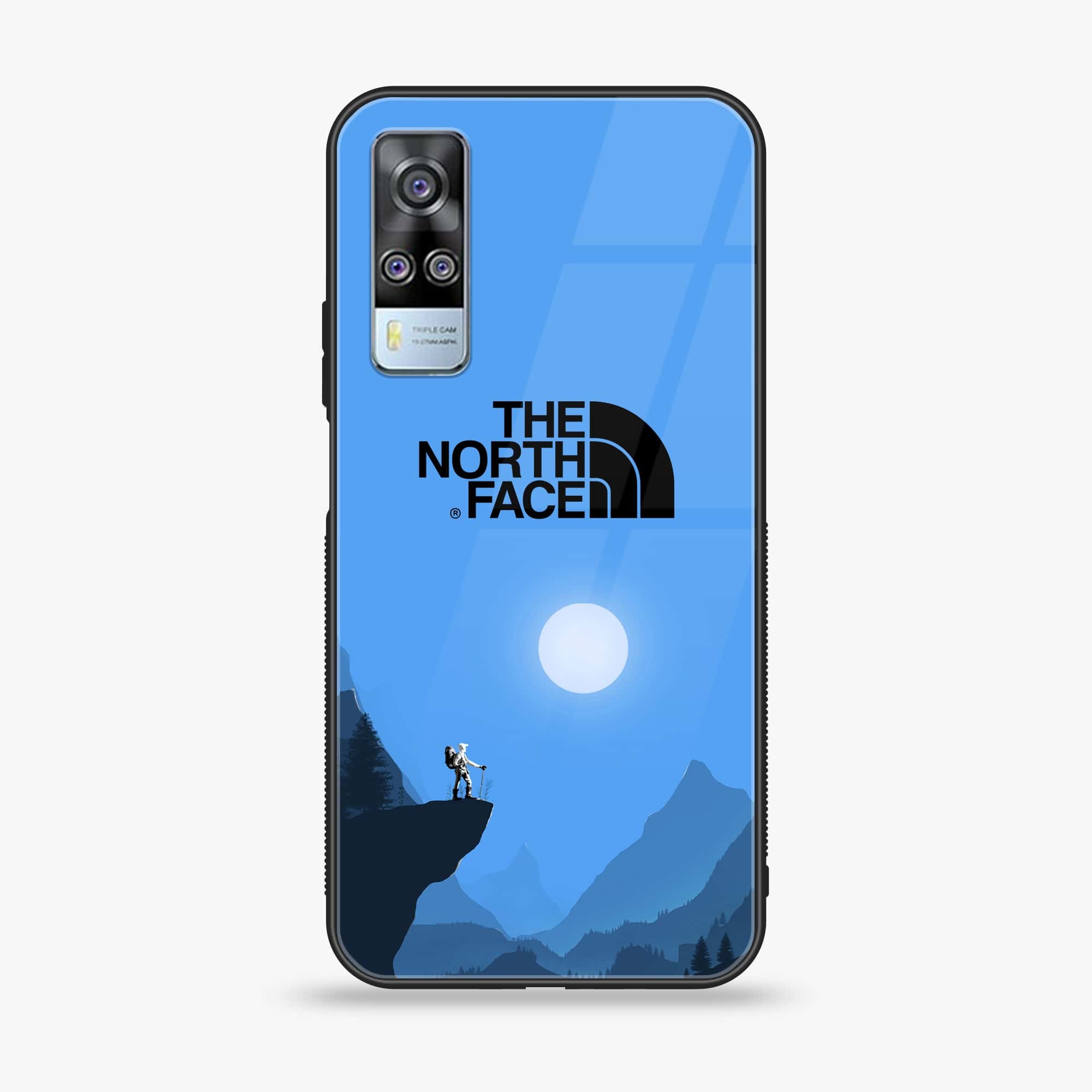Vivo Y51 2020 - The North Face Series - Premium Printed Glass soft Bumper shock Proof Case