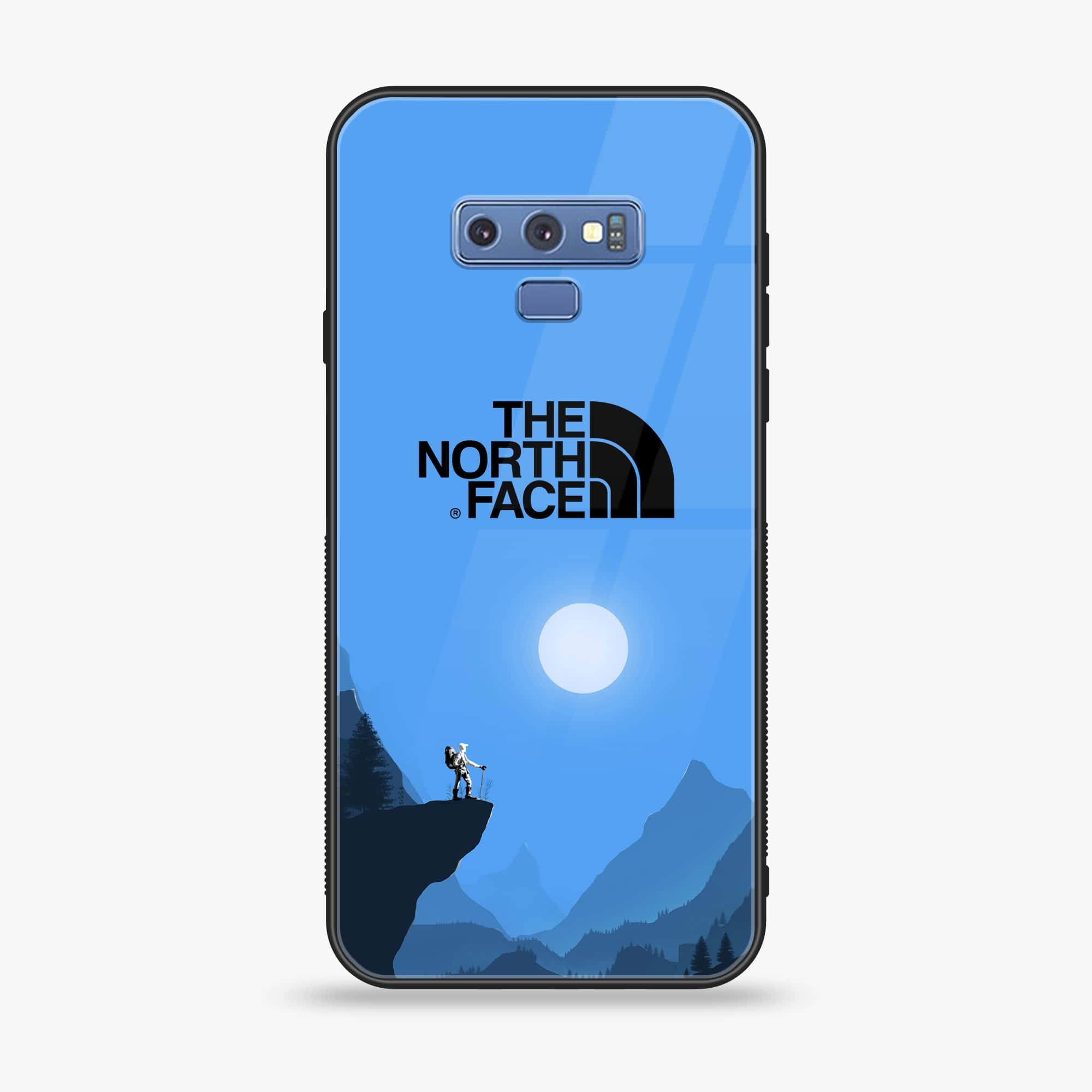 Samsung Galaxy Note 9 - The North Face Series - Premium Printed Glass soft Bumper shock Proof Case