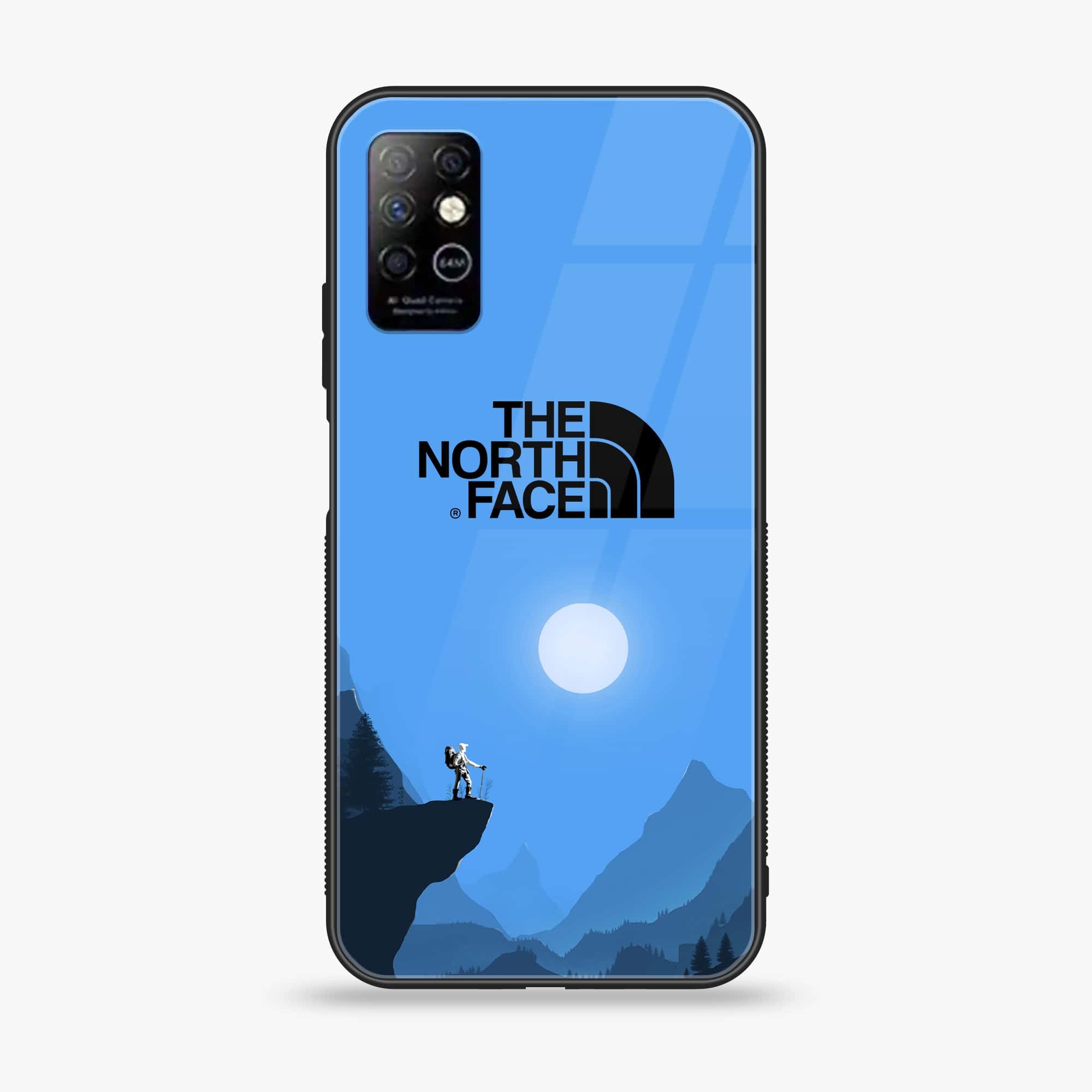Infinix Note 8 - The North Face Series - Premium Printed Glass soft Bumper shock Proof Case
