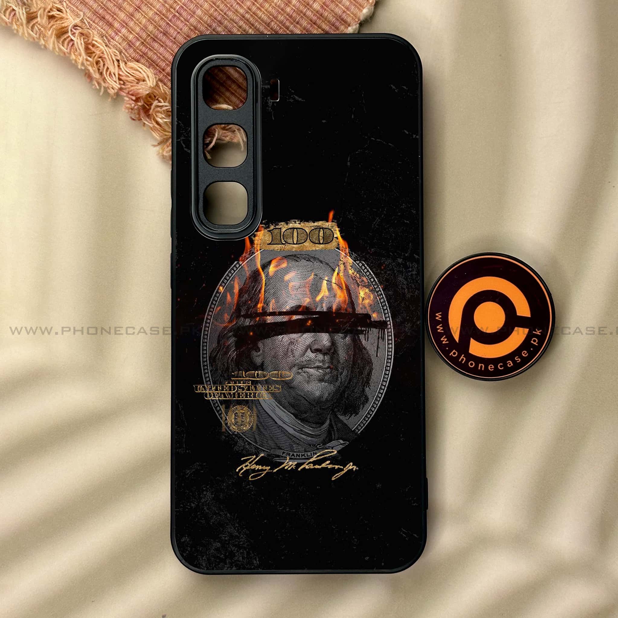 Infinix Hot 60 Pro - Dollar Series - Premium Metal Printed soft Bumper shock Proof Case