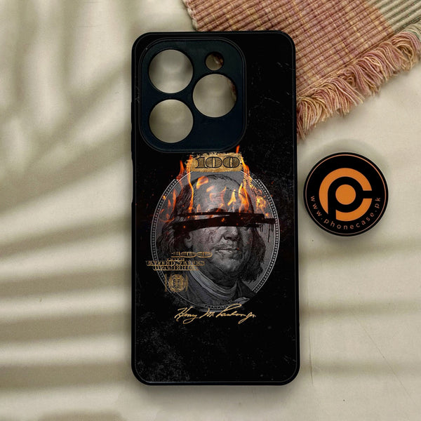 Tecno Spark GO 2024/ Smart 8/ Spark 20/ 20c/ Pop 8/ Hot 40i- Dollar Design 10 - Premium Printed Glass soft Bumper shock Proof Case CS-8704