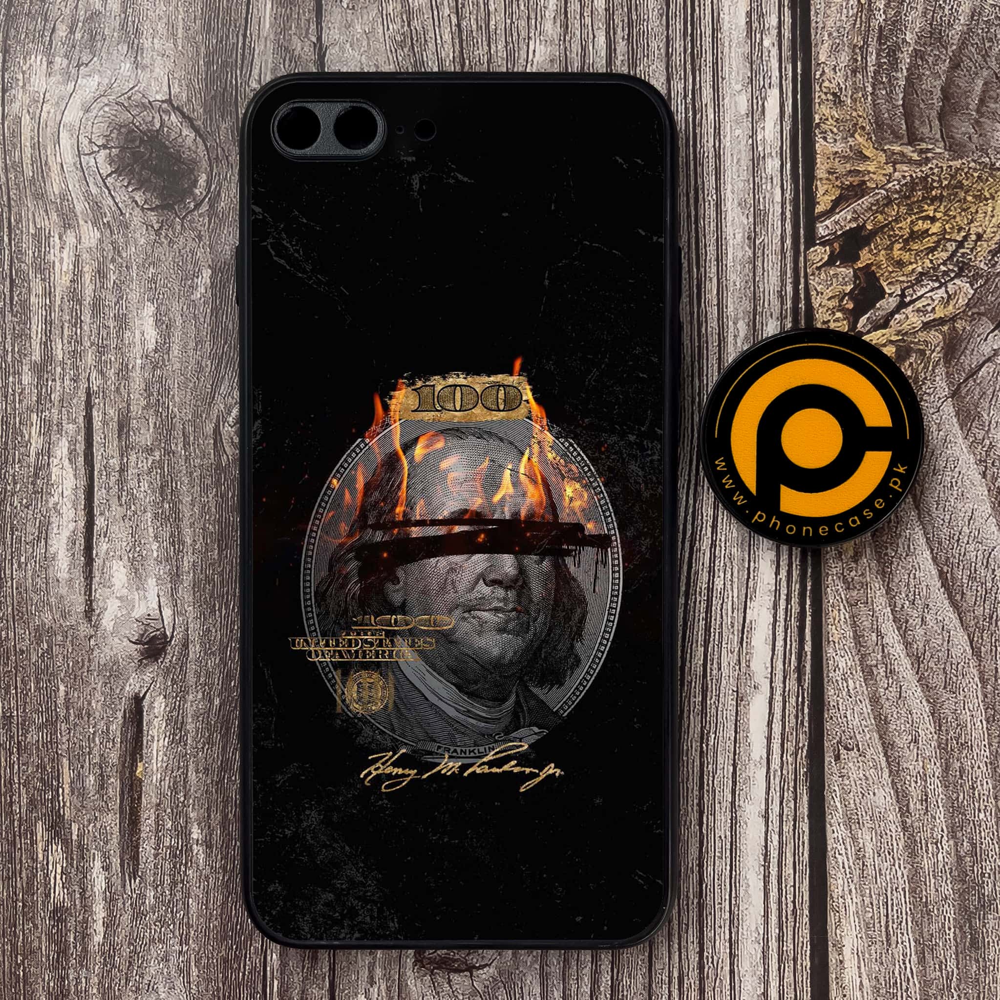 iPhone 7 Plus - Dollar Series - Premium Metal Printed soft Bumper shock Proof Case