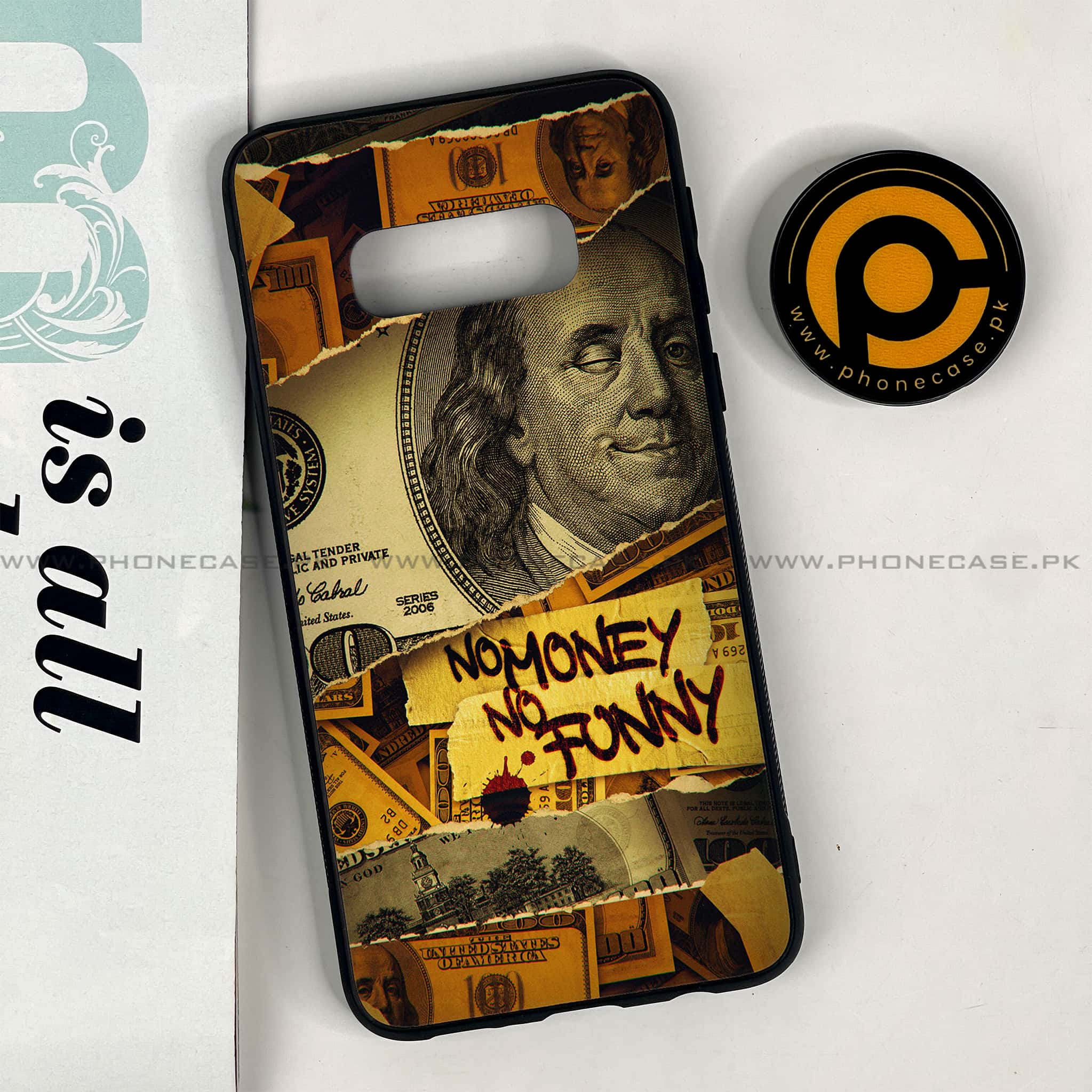 Galaxy S10e - Dollar Series - Premium Printed Glass soft Bumper shock Proof Case