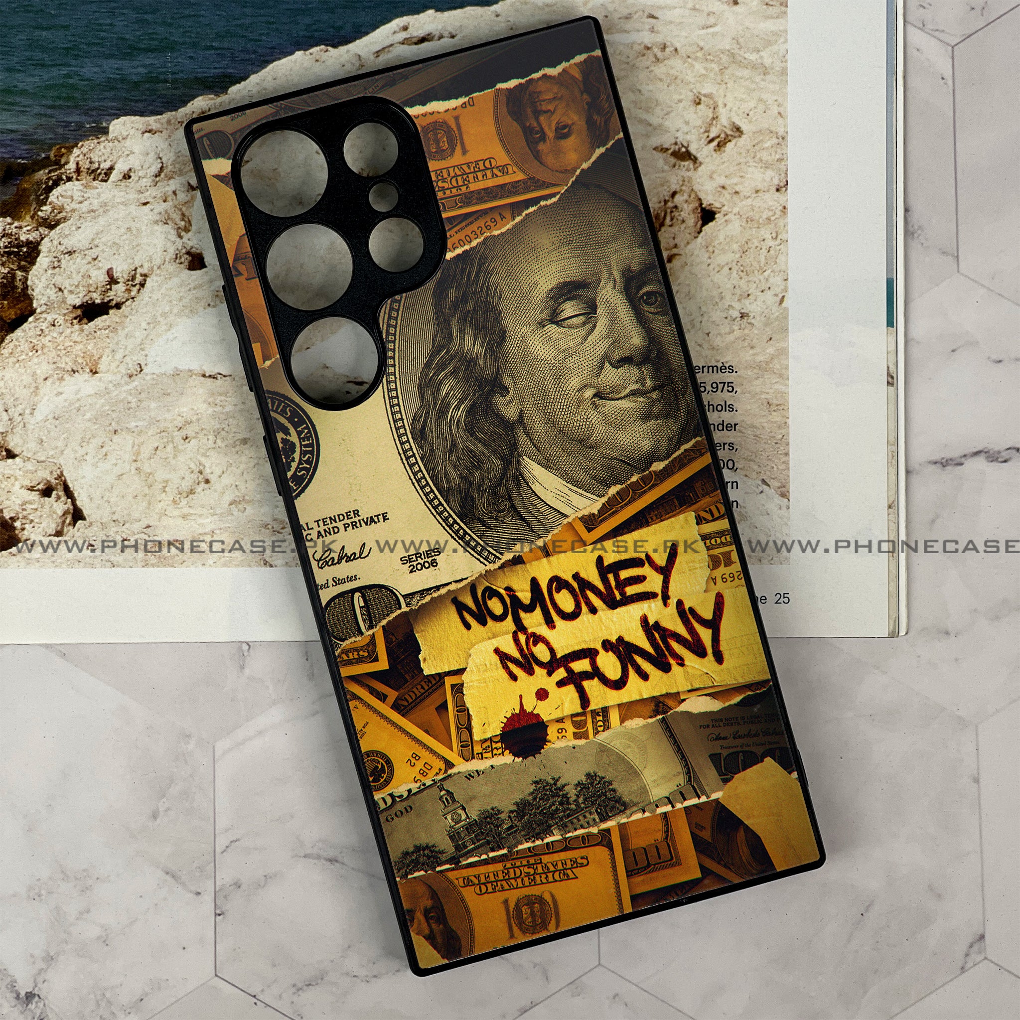 Galaxy S21 Ultra - Dollar series - Premium Metal Printed soft Bumper shock Proof Case