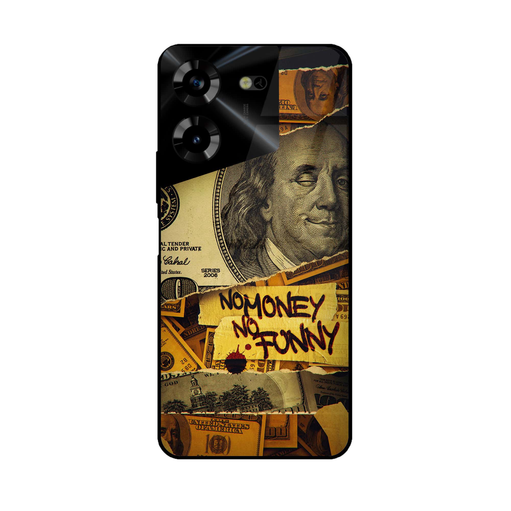 Tecno Pova 5 Pro - Dollar Series - Premium Printed Glass soft Bumper shock Proof Case