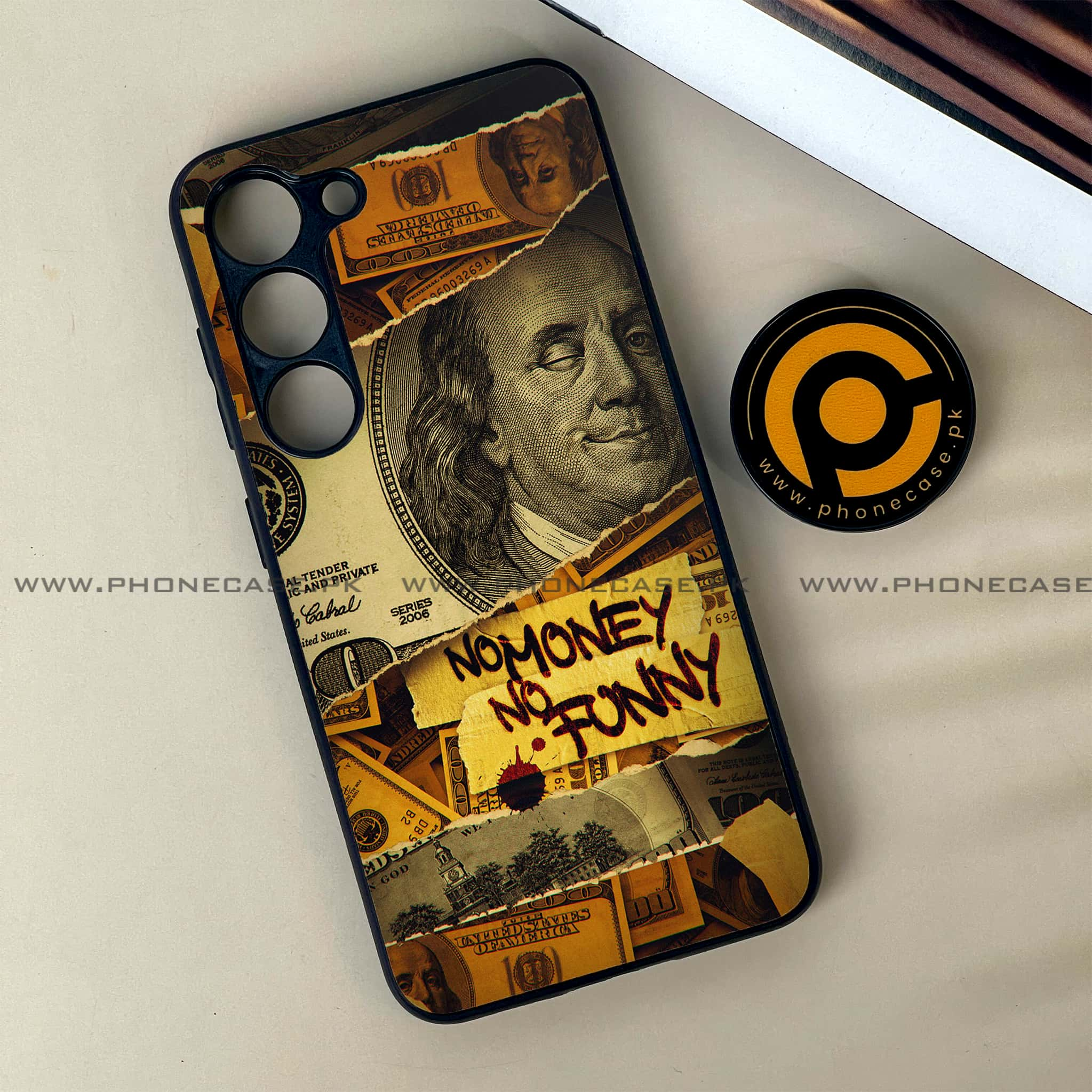 Samsung Galaxy S23 - Dollar Series - Premium Printed Glass soft Bumper shock Proof Case