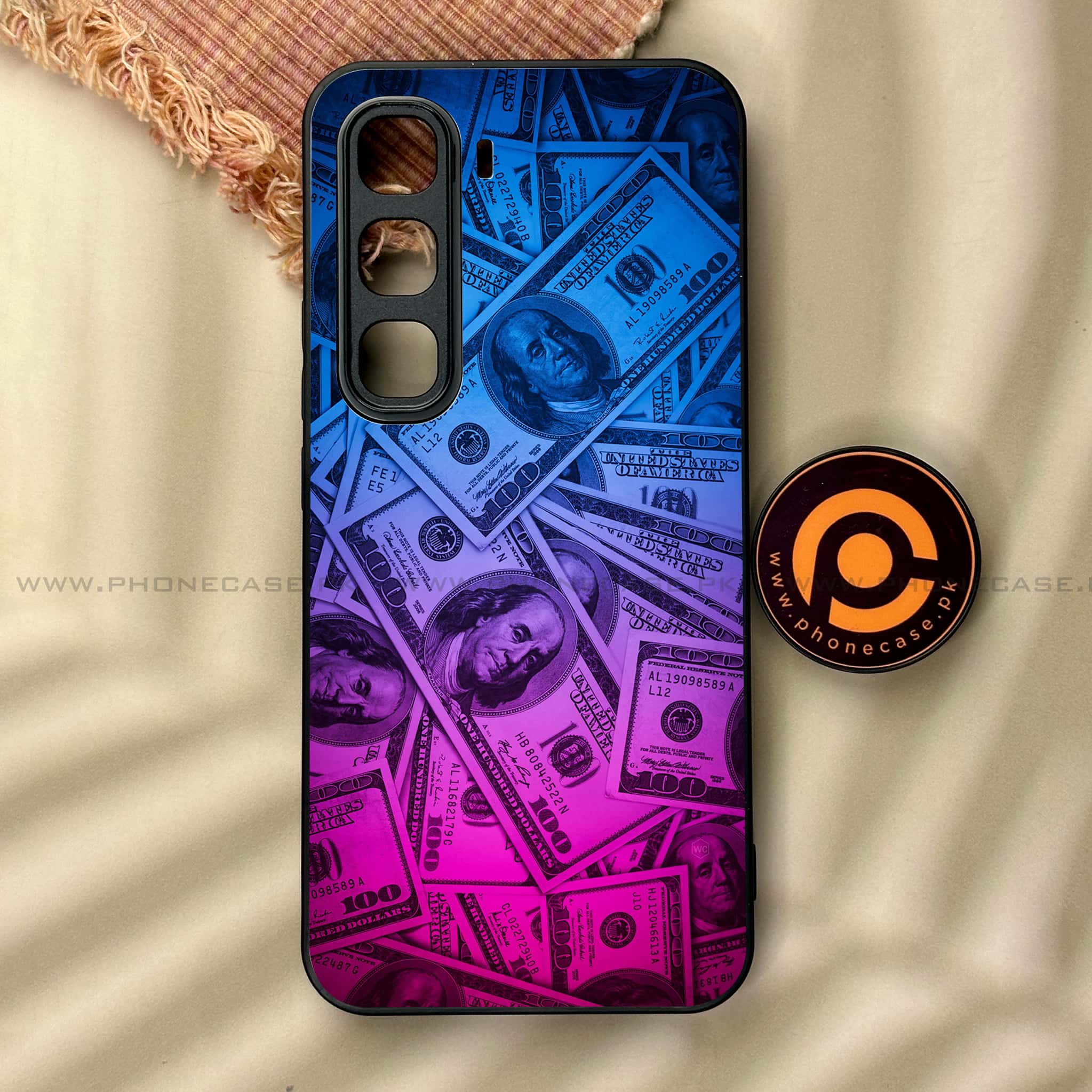 Infinix Hot 60 Pro - Dollar Series - Premium Metal Printed soft Bumper shock Proof Case