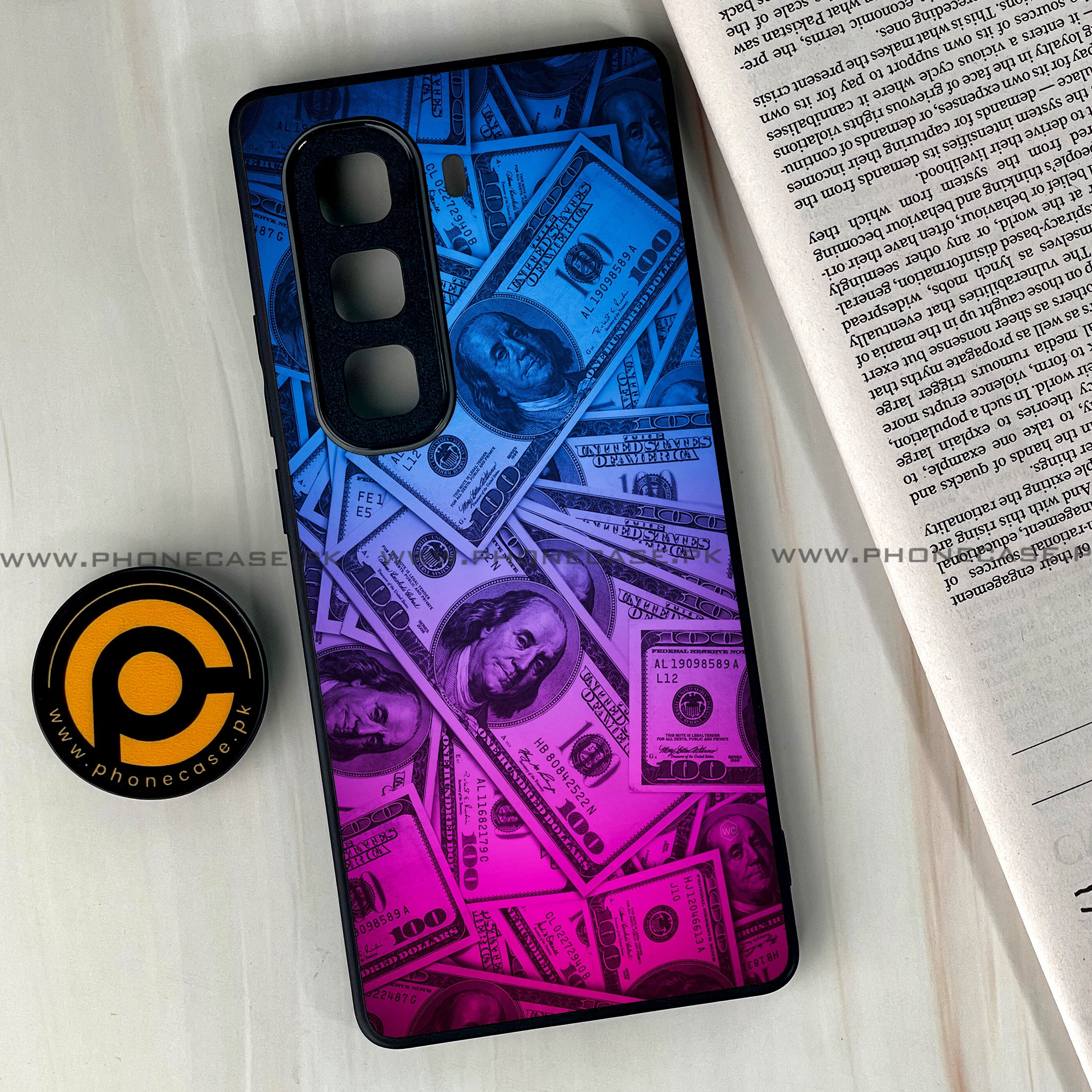 Infinix Hot 50 Pro Plus - Dollar Series - Premium Printed Glass soft Bumper shock Proof Case