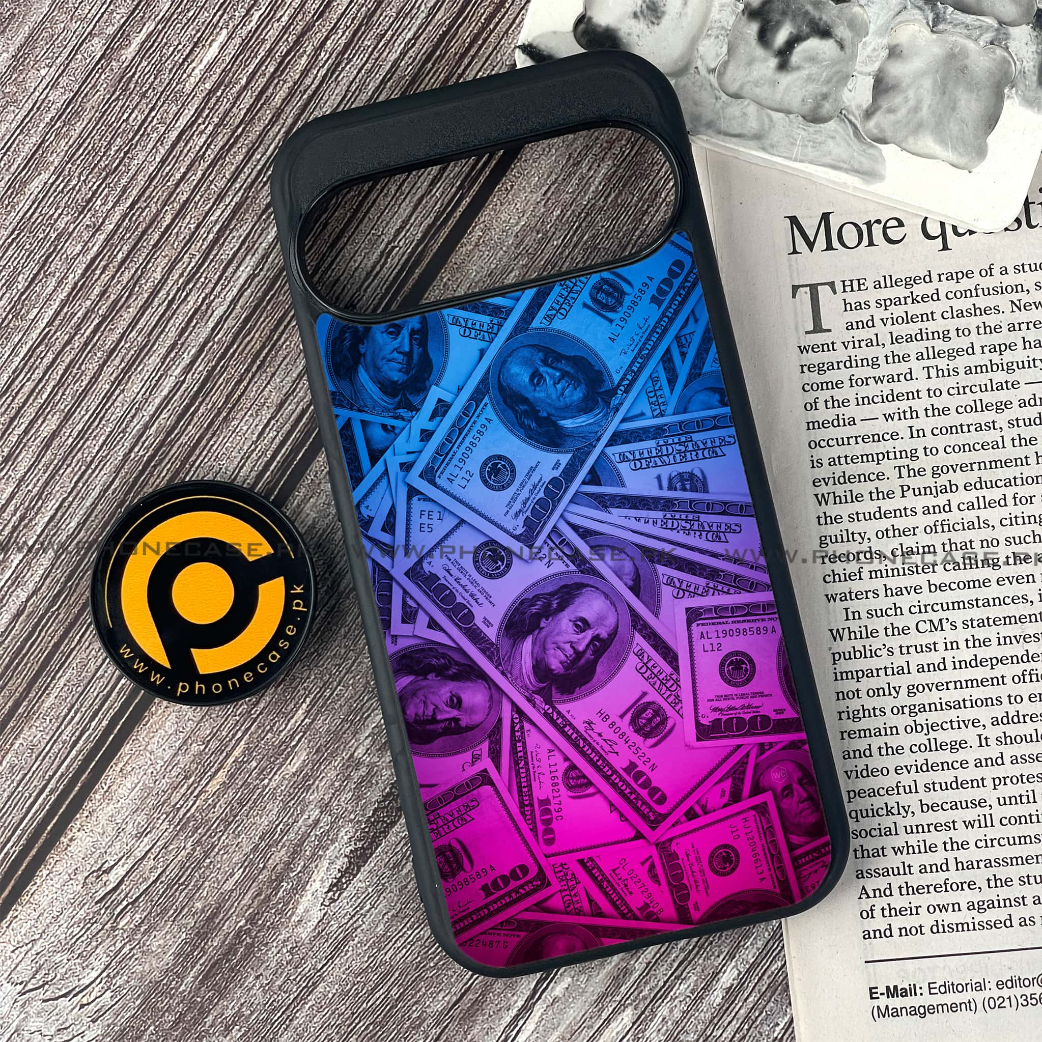 Google Pixel 9 - Dollar Series - Premium Printed Glass soft Bumper shock Proof Case