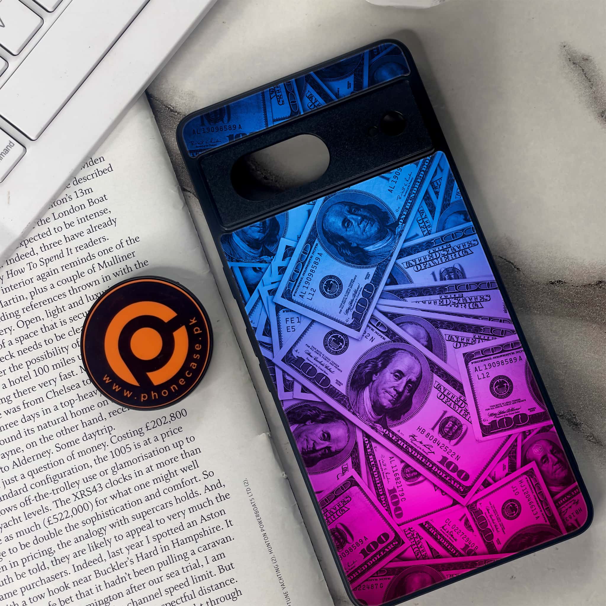 Google Pixel 7 - Dollar Series - Premium Metal Printed soft Bumper Shock Proof Case