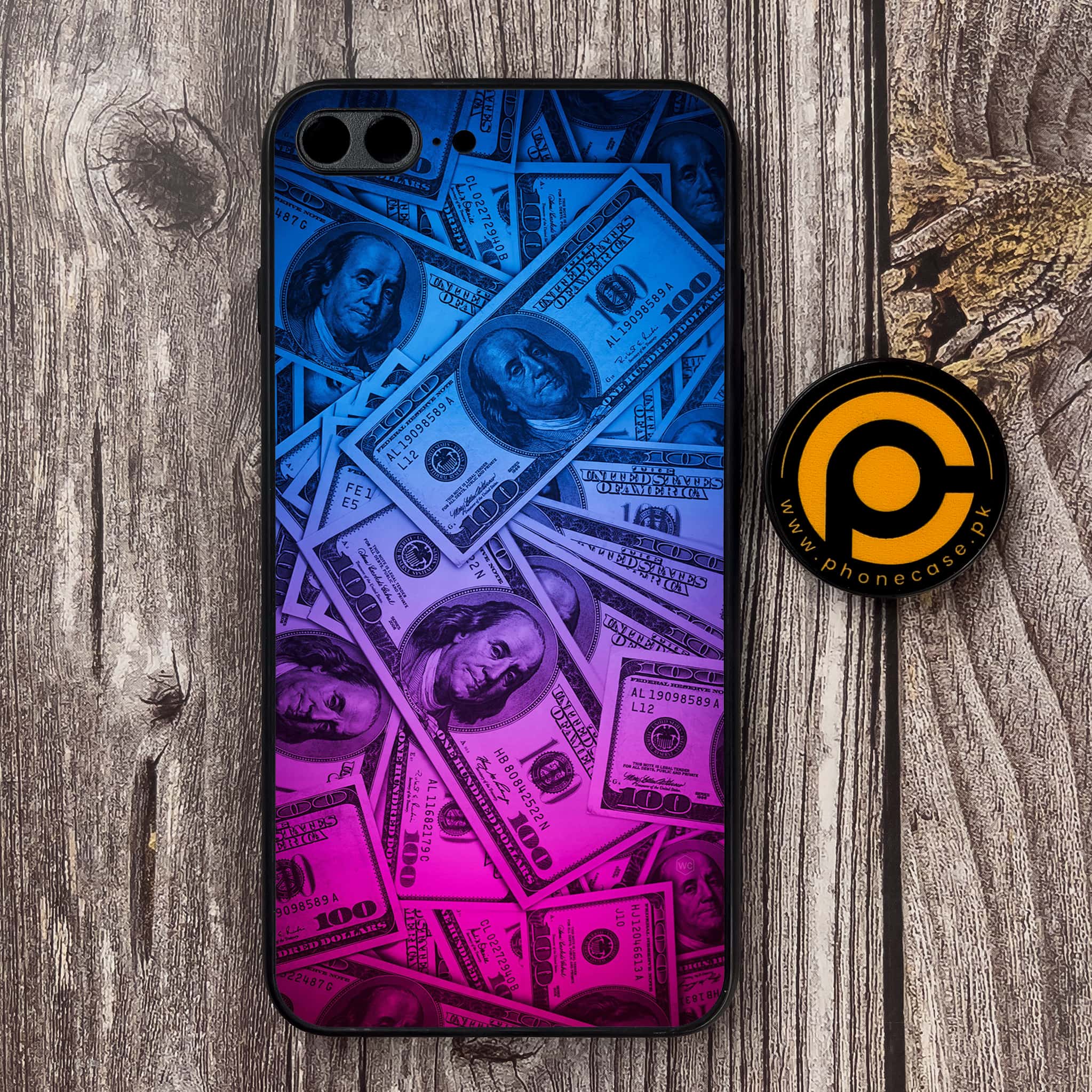 iPhone 7 Plus - Dollar Series - Premium Metal Printed soft Bumper shock Proof Case