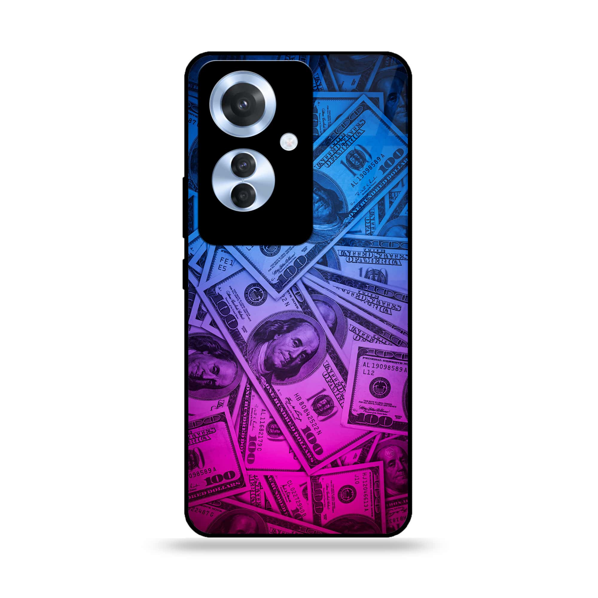 Oppo F25 Pro - Dollar Series - Premium Printed Glass soft Bumper shock Proof Case