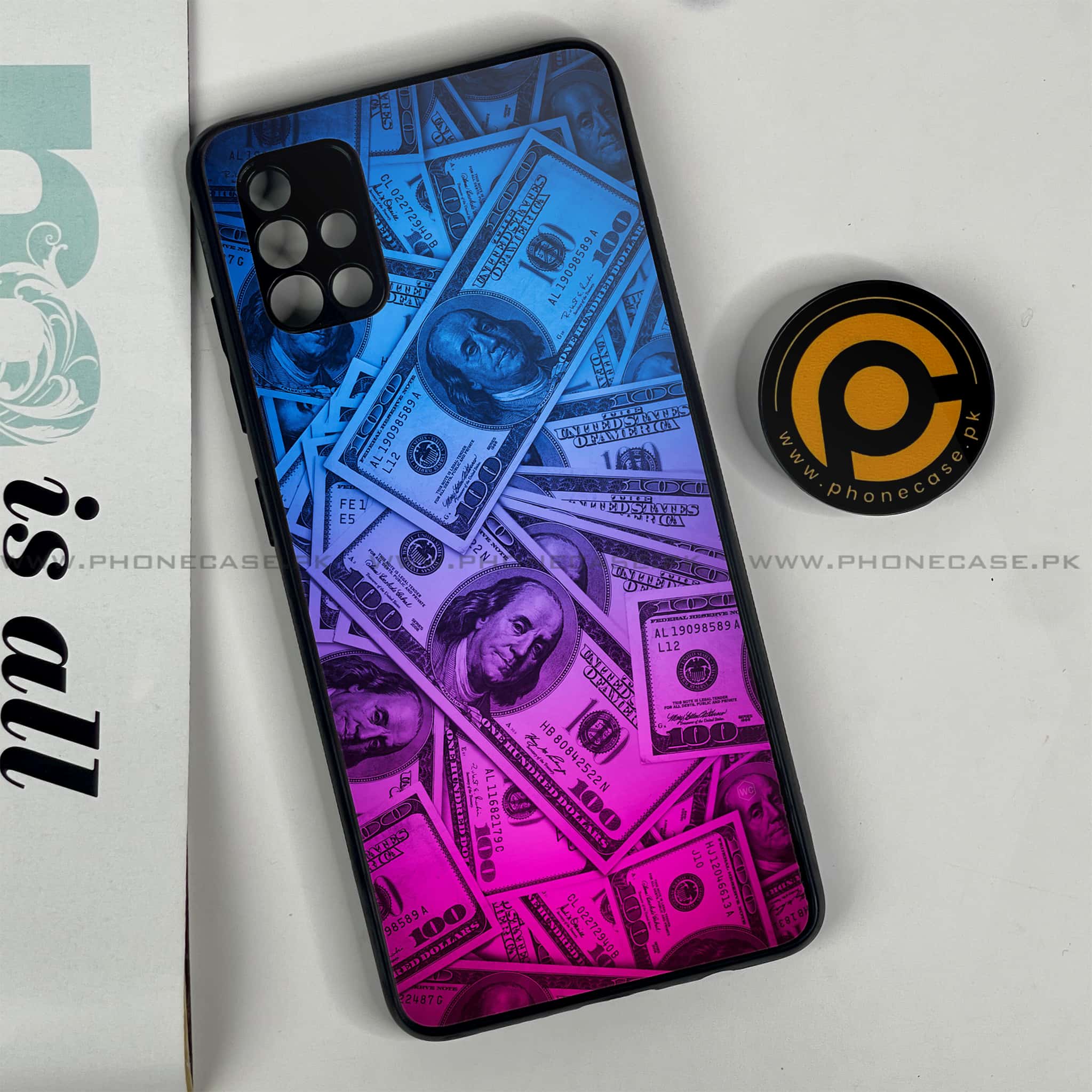 Samsung Galaxy A51 Dollar Series Premium Printed Glass soft Bumper shock Proof Case