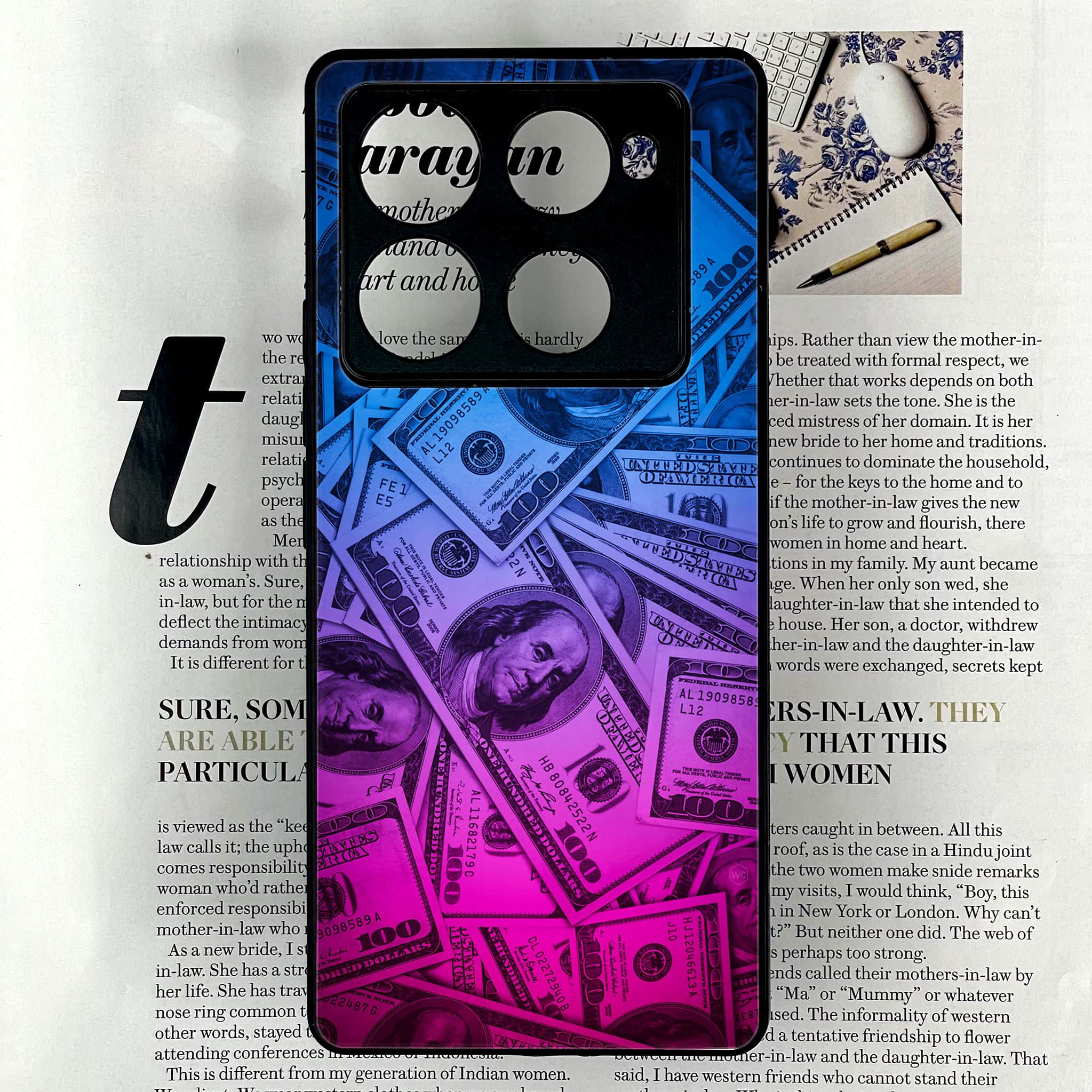 Infinix Note 40 Pro Plus - Dollar Series - Premium Metal Printed soft Bumper shock Proof Case
