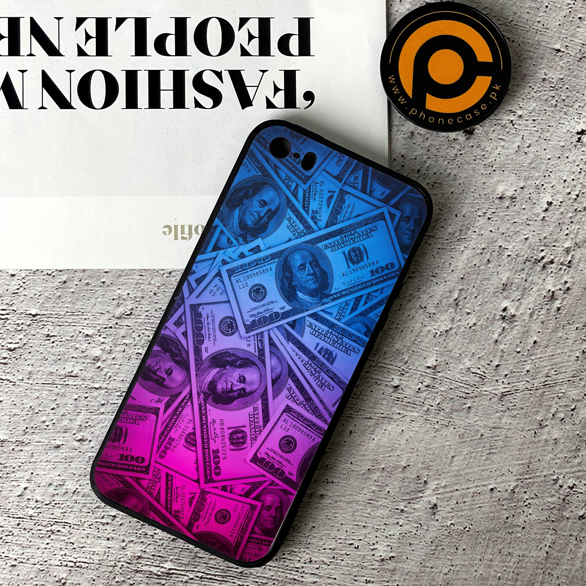 iPhone 5/5c/5s - Dollar Series - Premium Printed Glass soft Bumper shock Proof Case