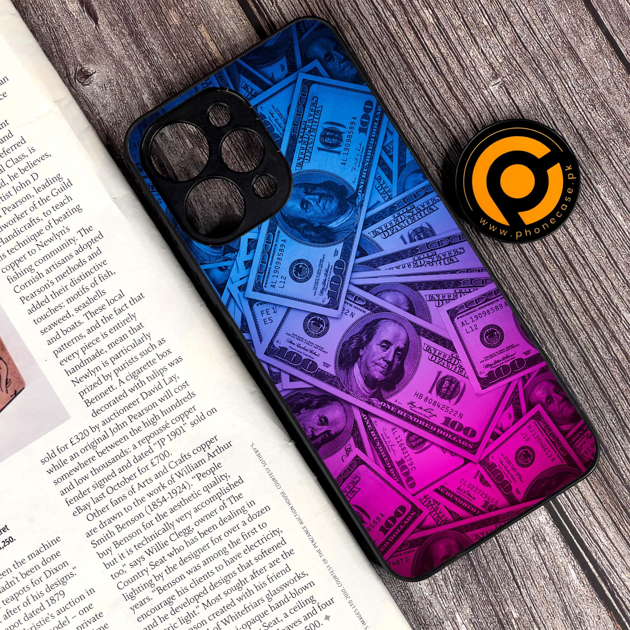 Xiaomi Redmi 12 - Dollar Series - Premium Printed Glass soft Bumper shock Proof Case