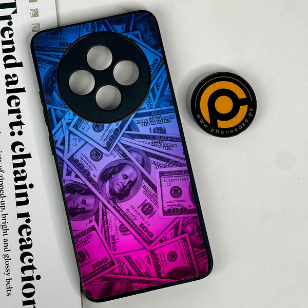 Oppo Reno 12F 4G - Dollar Design 3- Premium Printed Glass soft Bumper shock Proof Case CS-47777