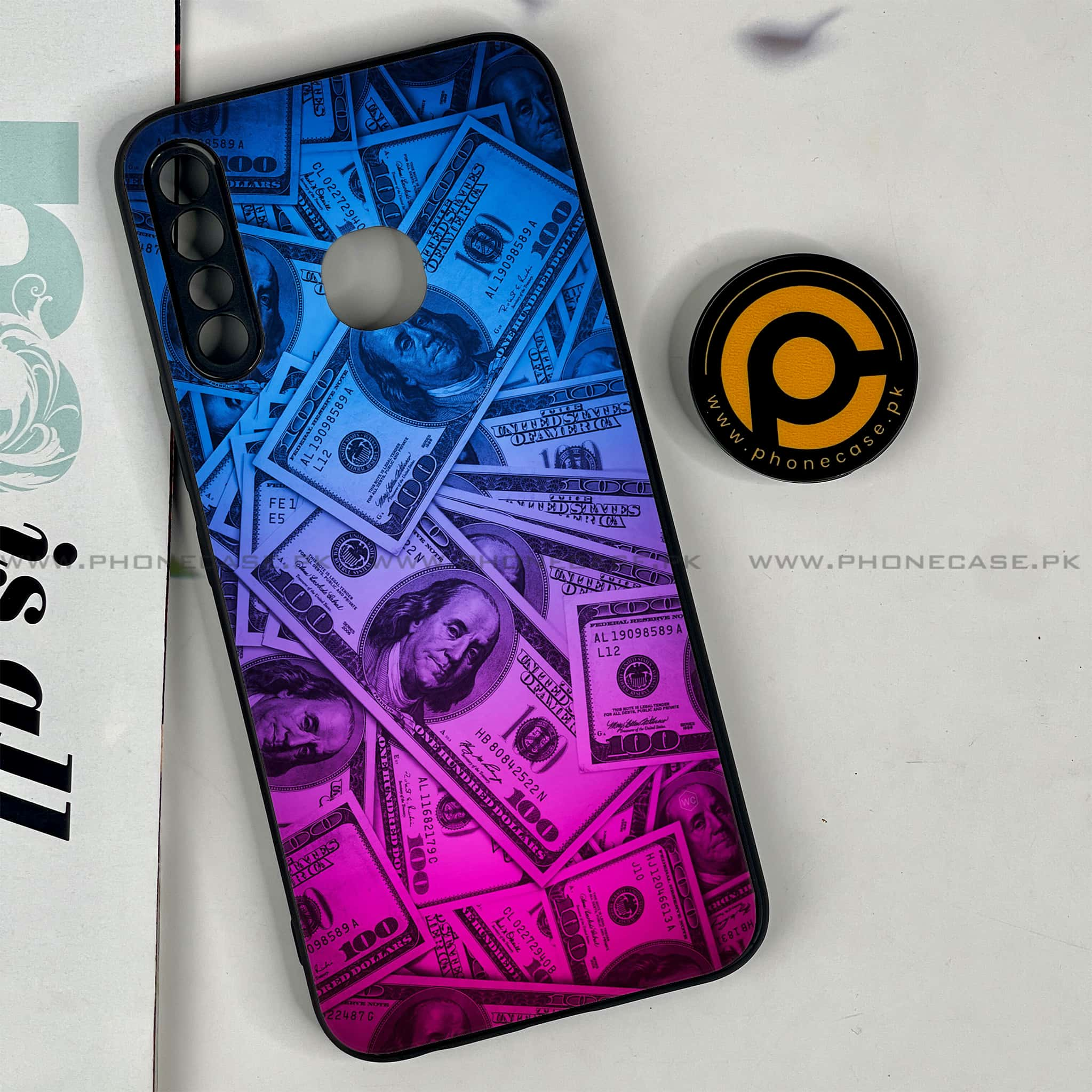 Infinix Hot 8 Lite - Dollar Series - Premium Printed Glass soft Bumper shock Proof Case