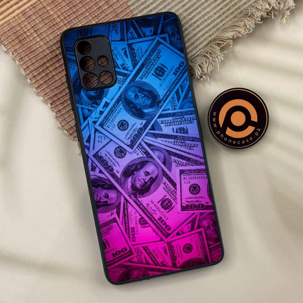 Samsung Galaxy A71 - Dollar Series - Premium Metal Printed soft Bumper shock Proof Case