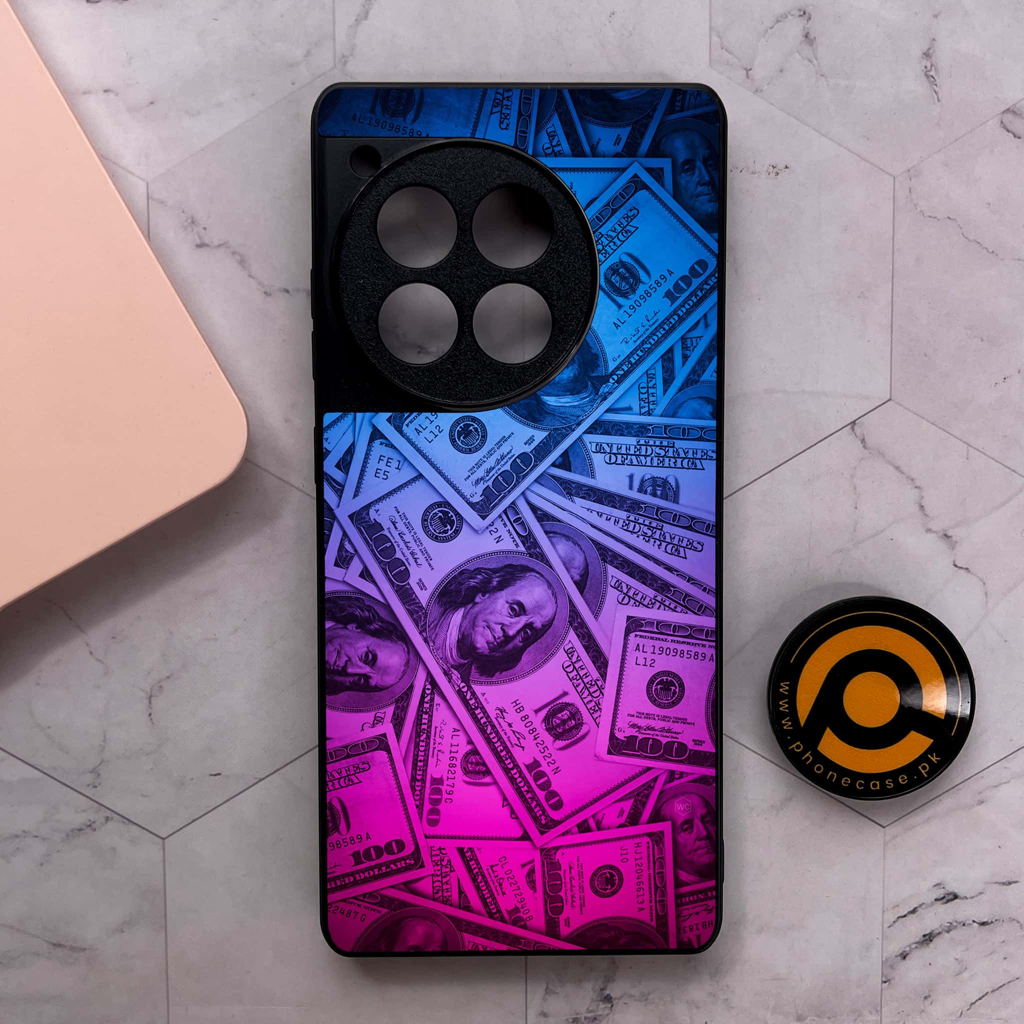 OnePlus 12R - Dollar Series - Premium Metal Printed soft Bumper shock Proof Case