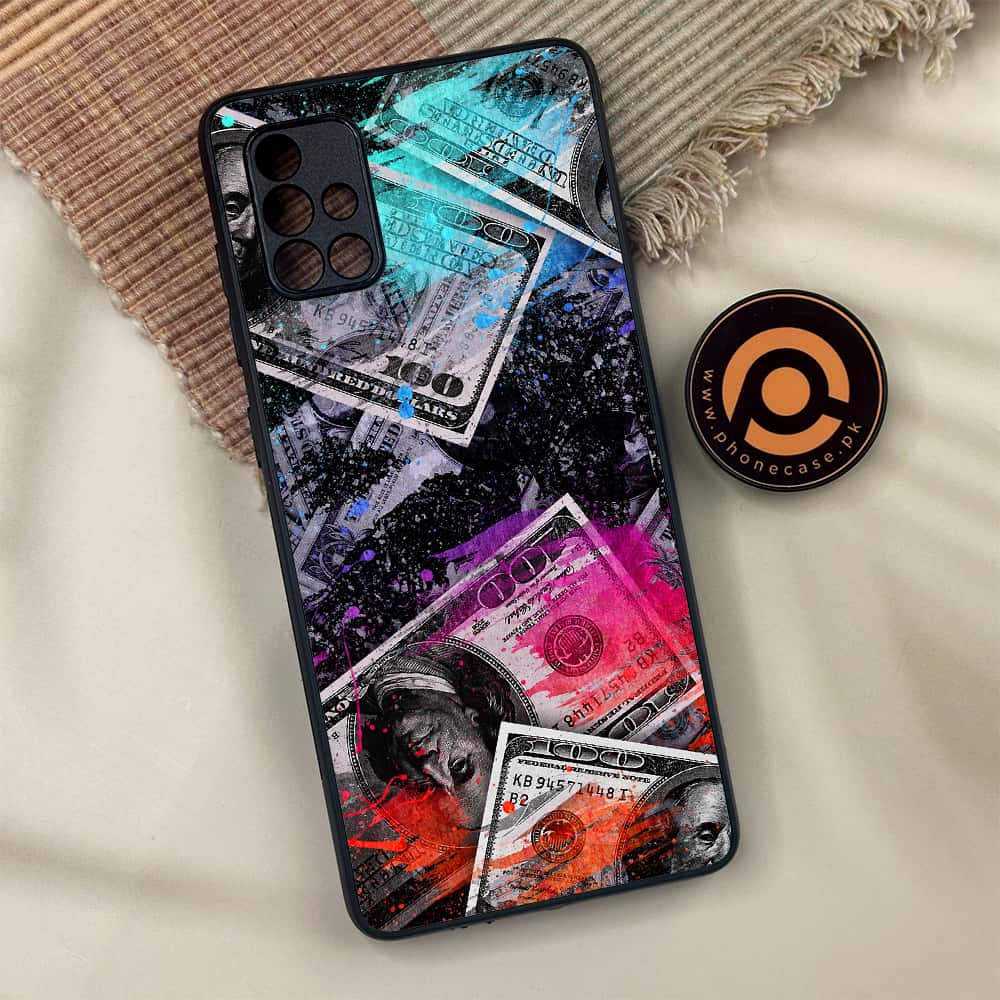 Samsung Galaxy A71 - Dollar Series - Premium Metal Printed soft Bumper shock Proof Case