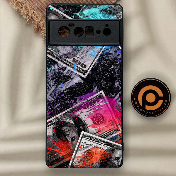 Google Pixel 6 Pro - Dollar Design 4- Premium Metal Printed soft Bumper Shock Proof Case CS-50236