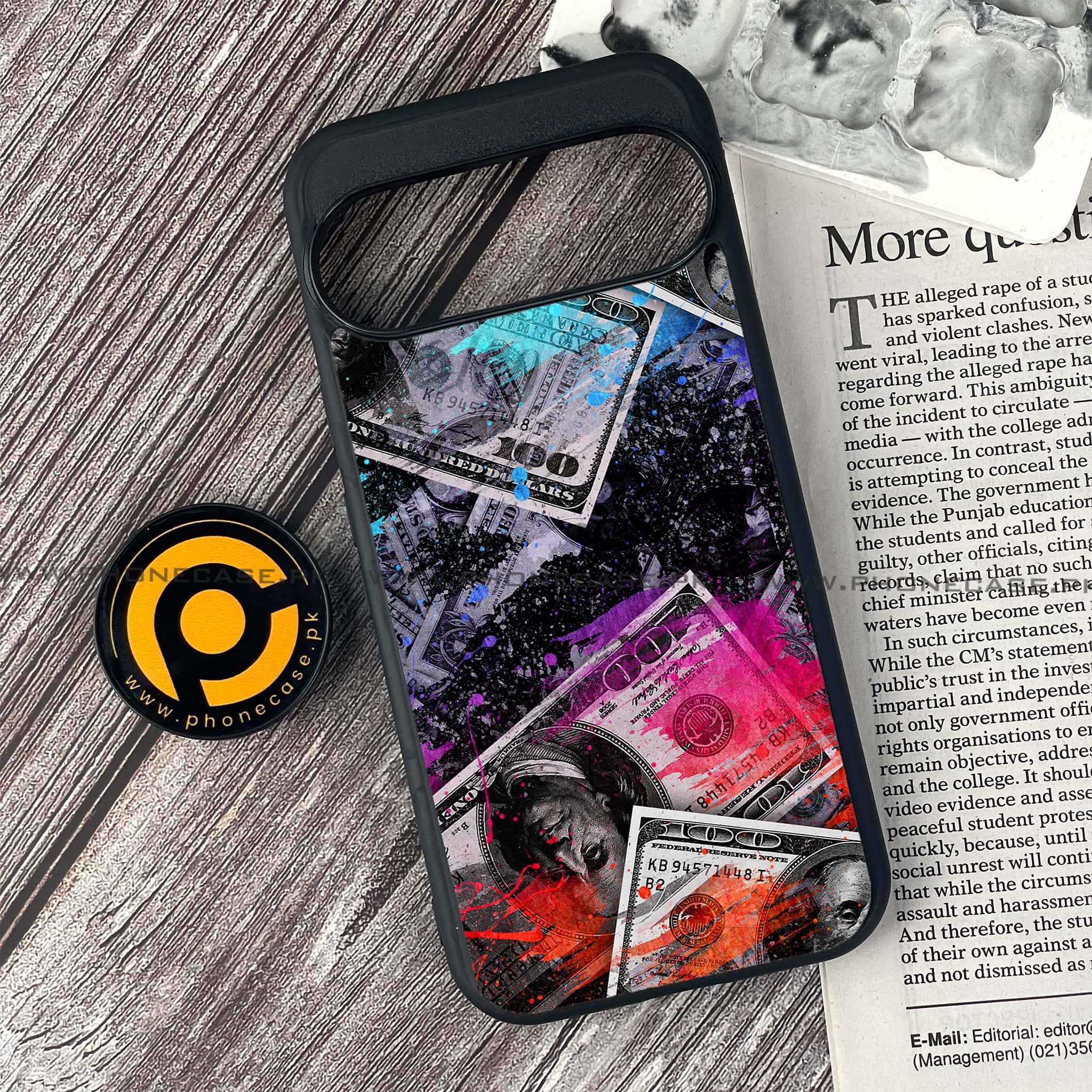 Google Pixel 9 - Dollar Series - Premium Printed Glass soft Bumper shock Proof Case