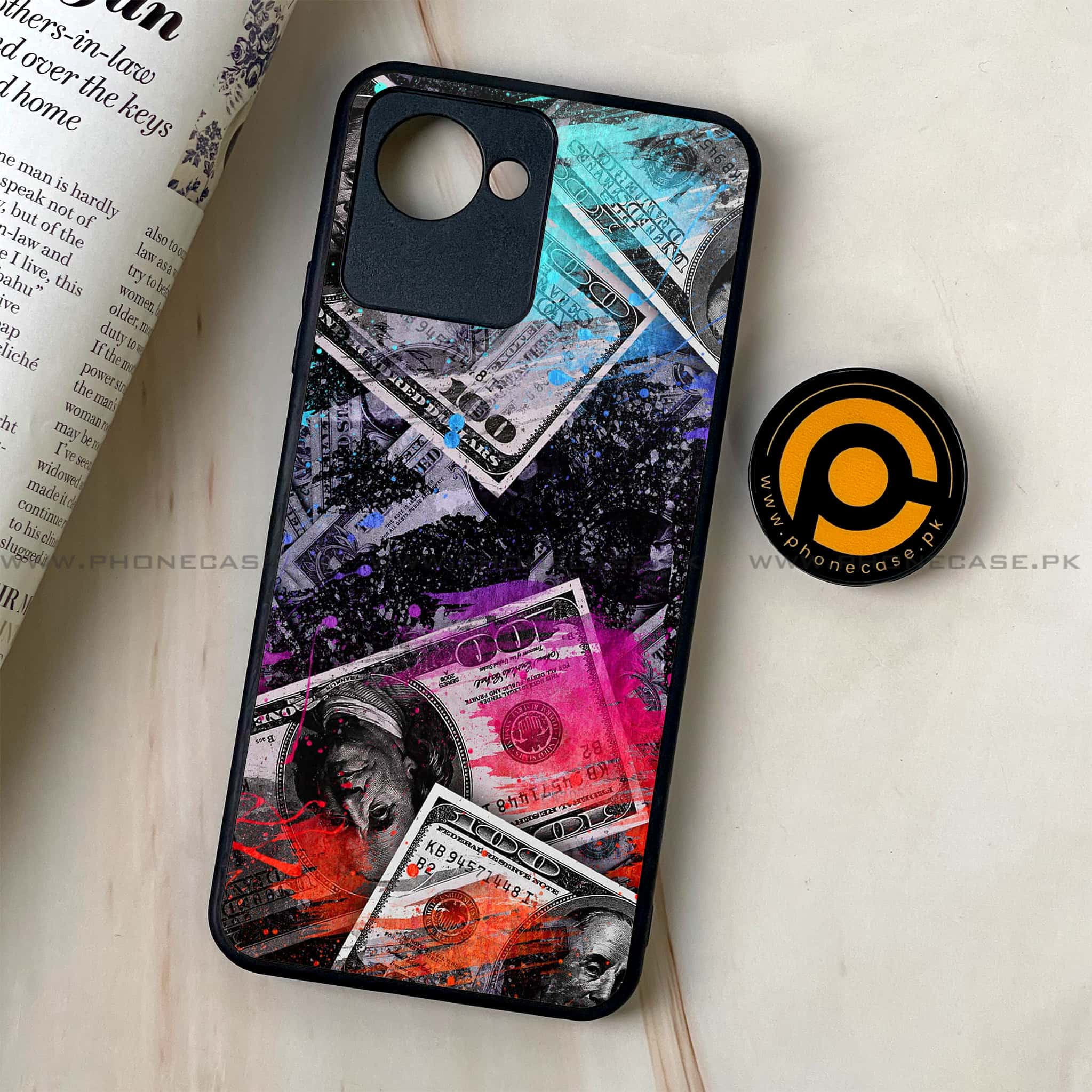 Realme C30 - Dollar Series - Premium Printed Glass soft Bumper shock Proof Case