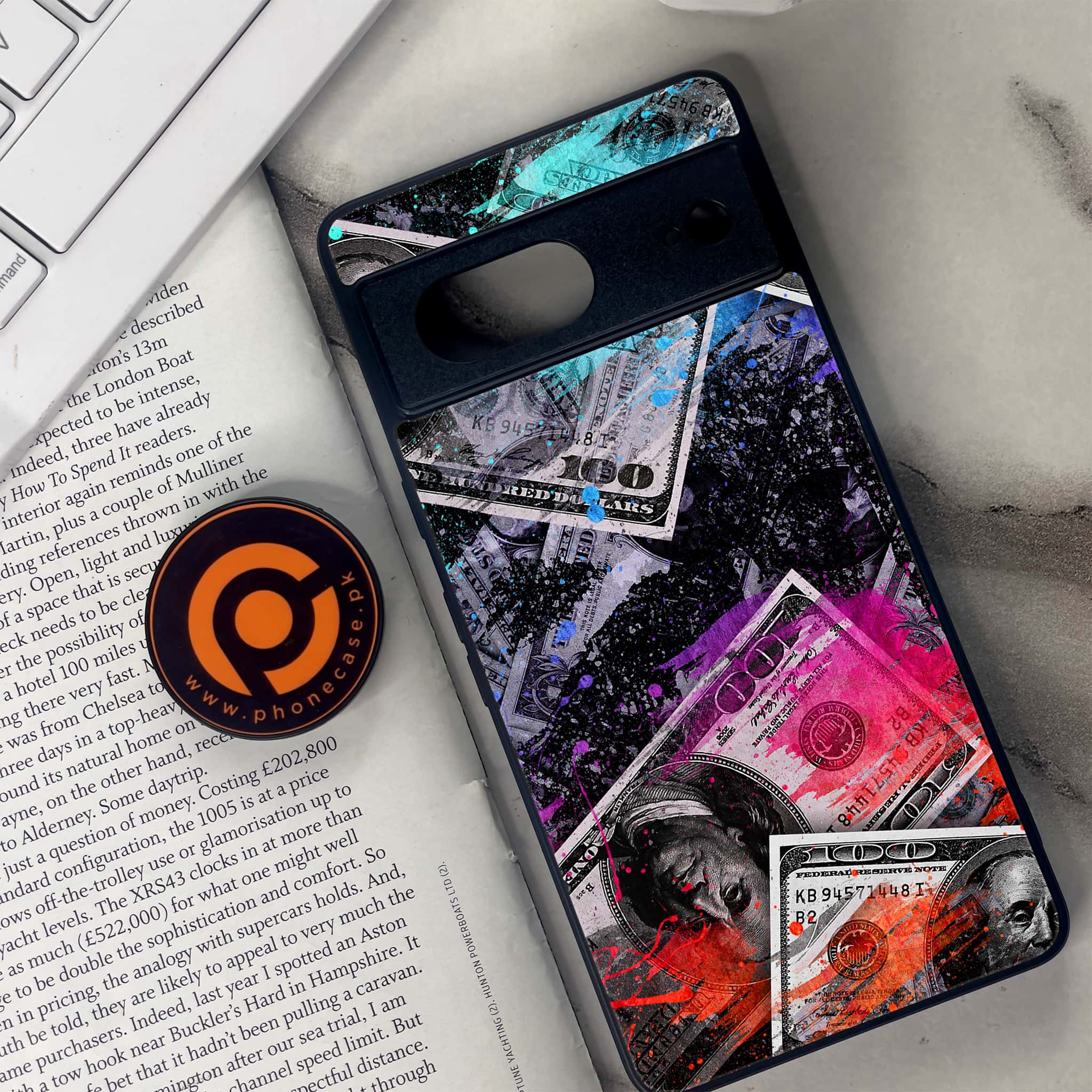 Google Pixel 7 - Dollar Series - Premium Metal Printed soft Bumper Shock Proof Case