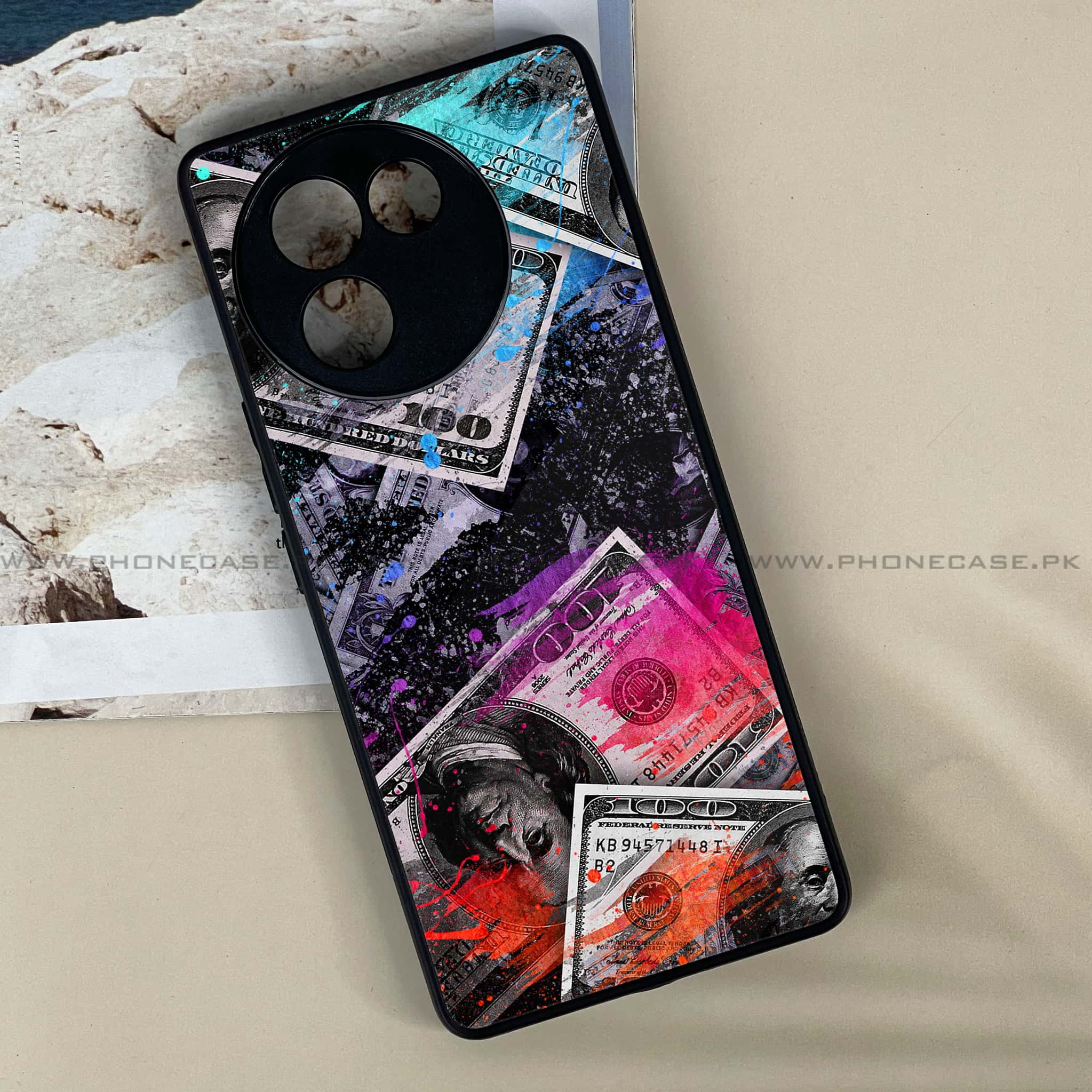 Vivo V30E - Dollar Series - Premium Printed Metal soft Bumper shock Proof Case