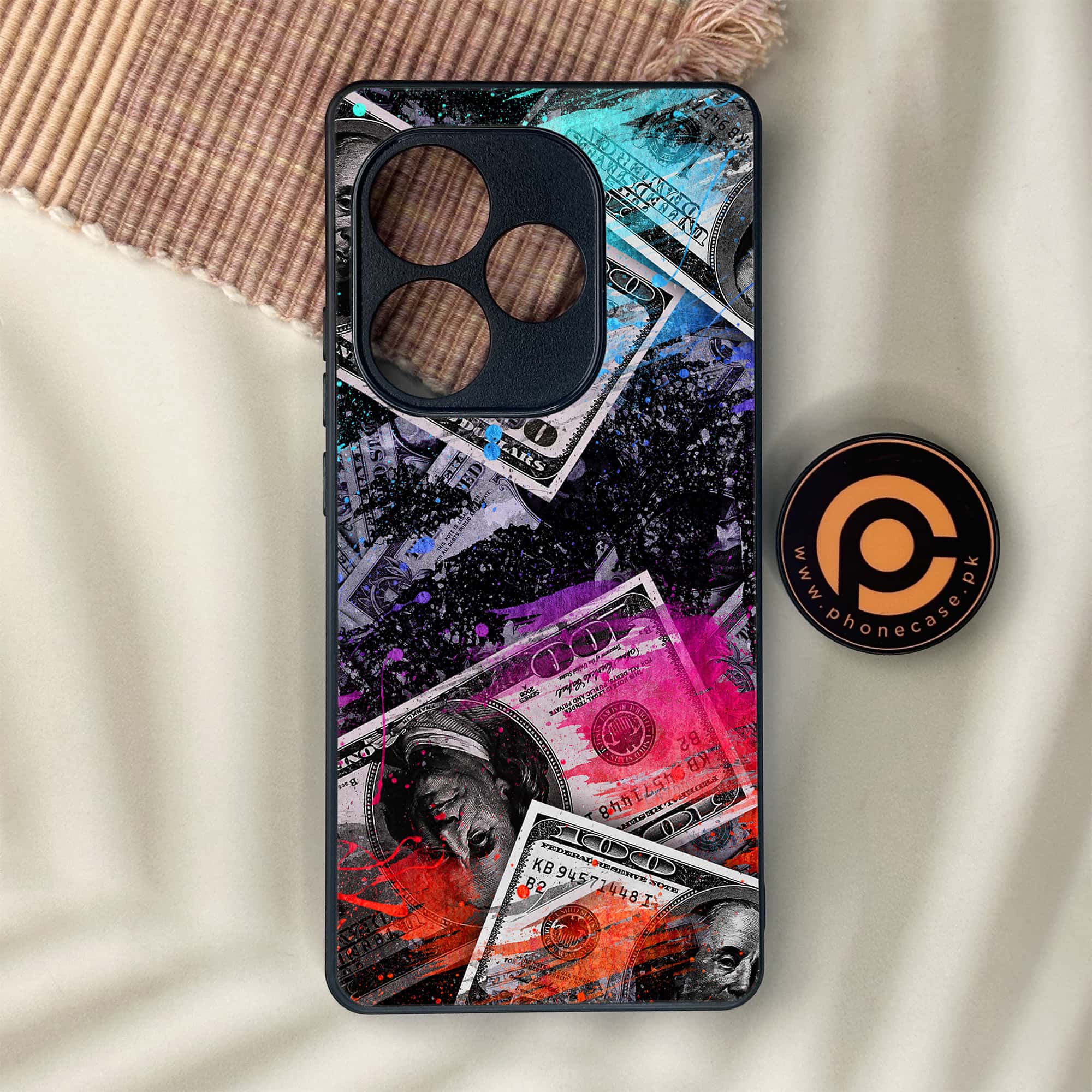 Realme GT 6 - Dollar Series - Premium Metal Printed soft Bumper shock Proof Case