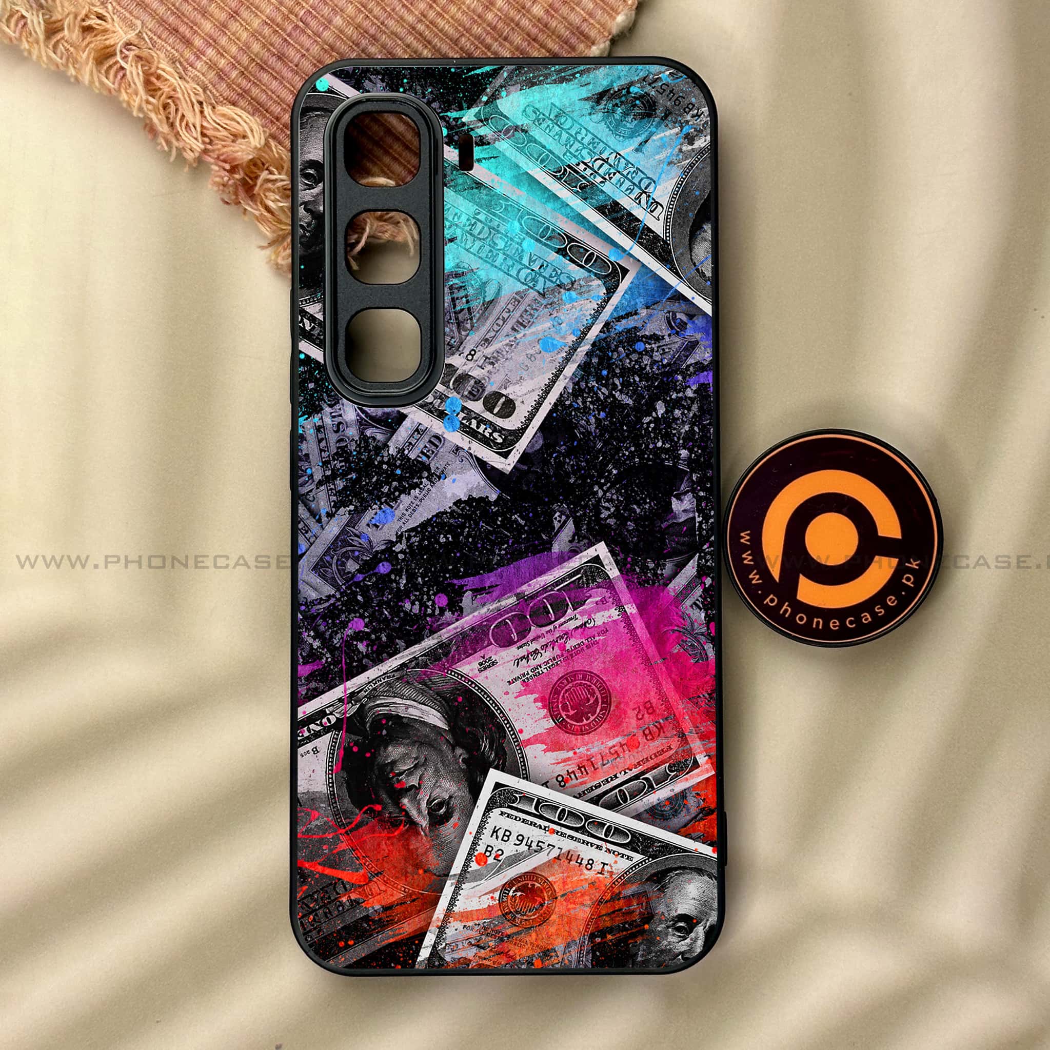 Infinix Hot 60 Pro - Dollar Series - Premium Metal Printed soft Bumper shock Proof Case