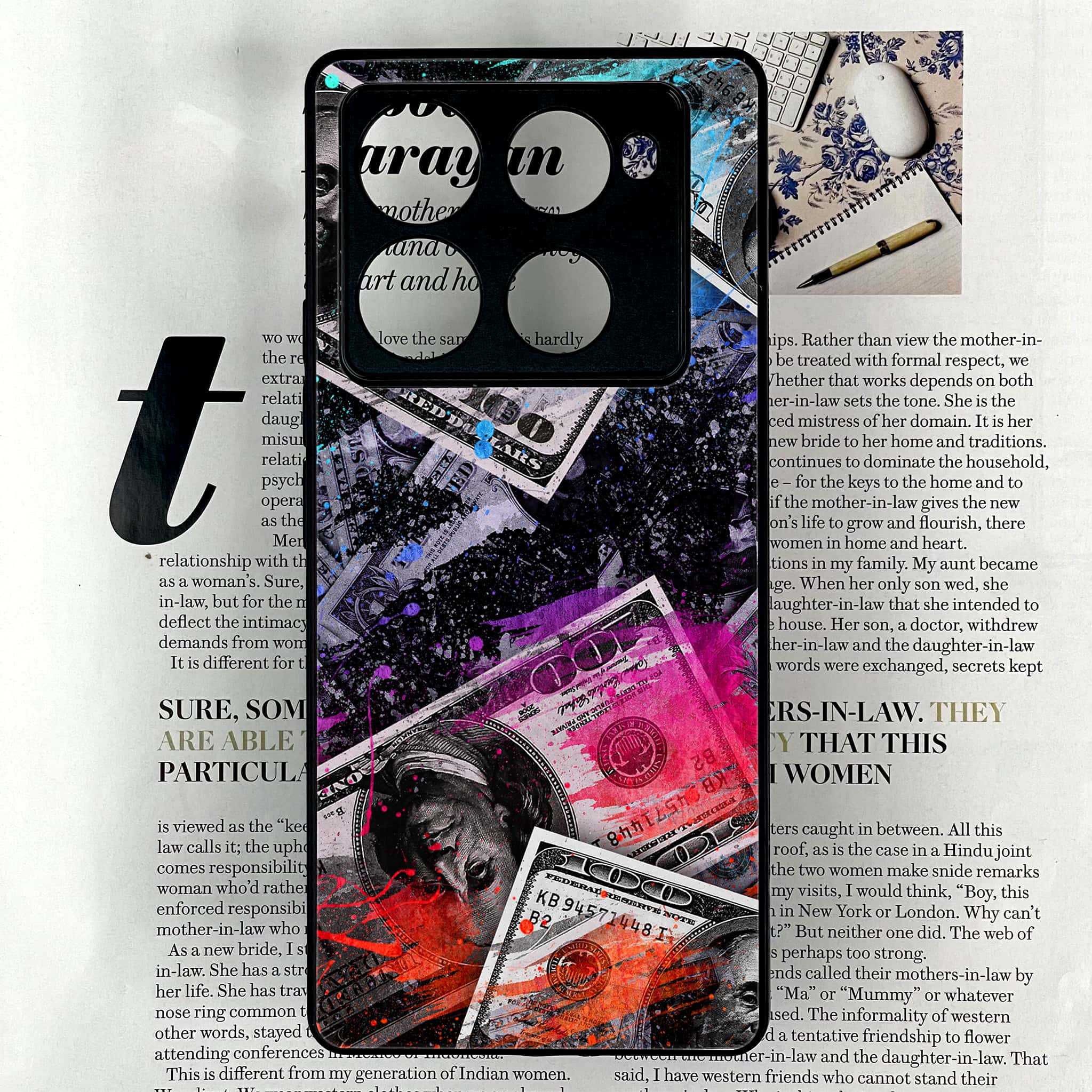 Infinix Note 40 Pro Plus - Dollar Series - Premium Metal Printed soft Bumper shock Proof Case