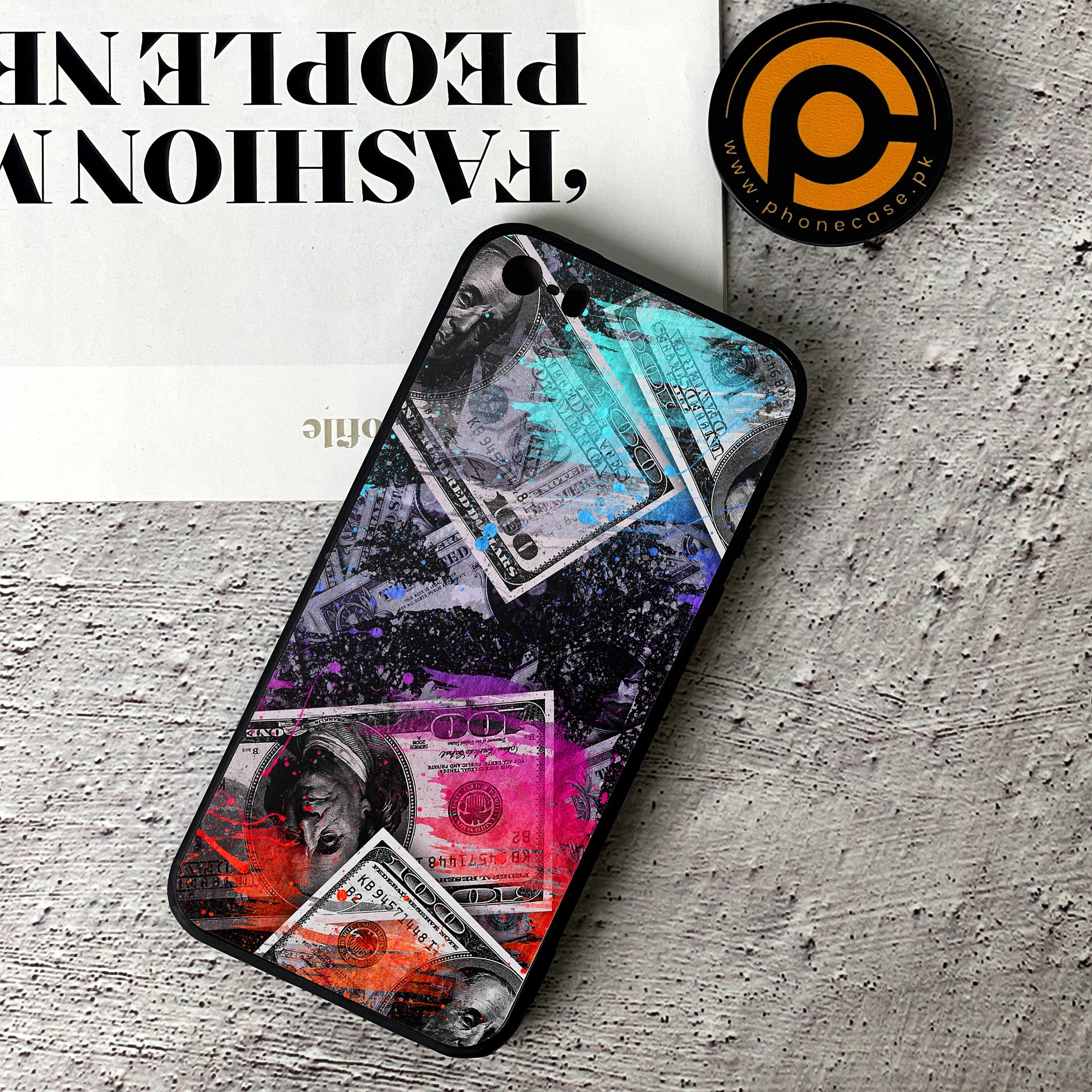 iPhone 5/5c/5s - Dollar Series - Premium Printed Glass soft Bumper shock Proof Case