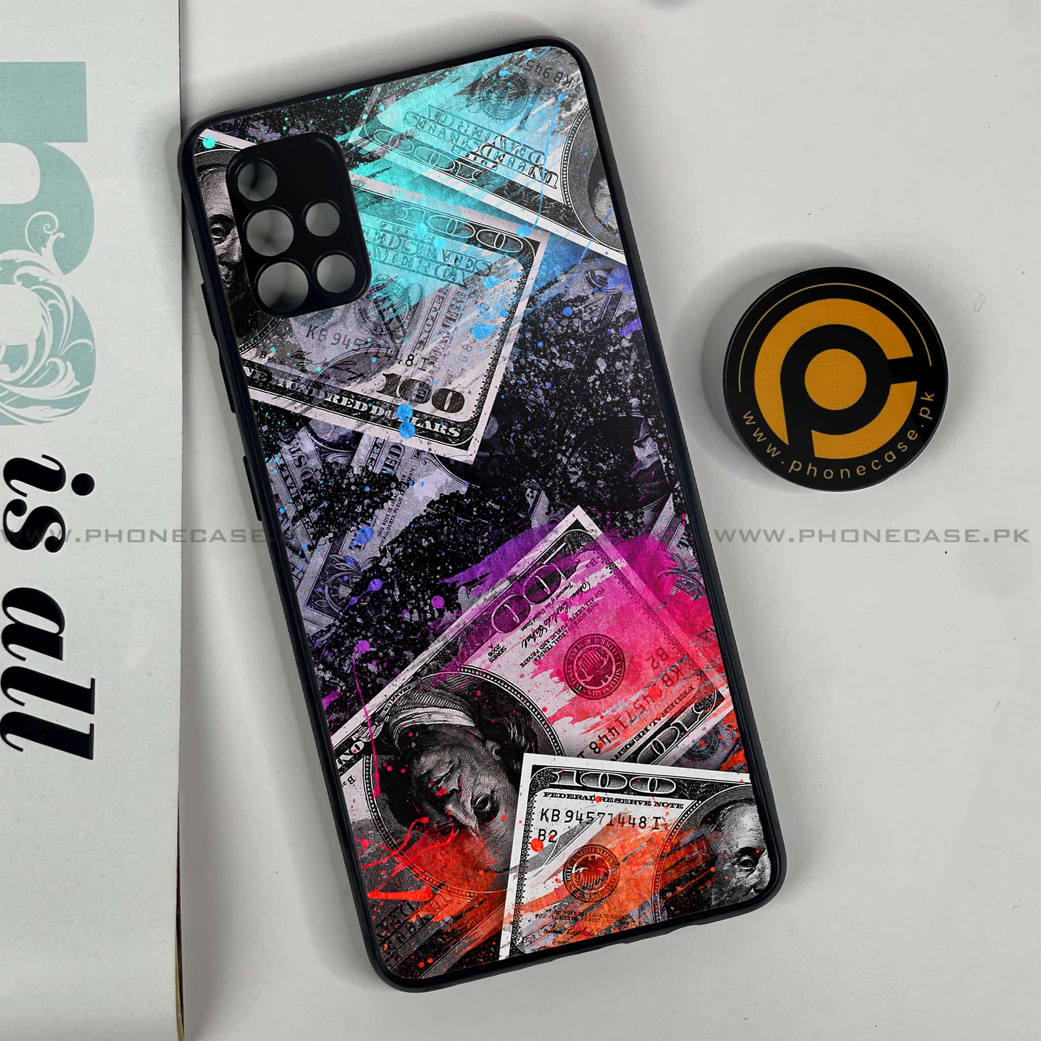 Samsung Galaxy A51 Dollar Series Premium Printed Glass soft Bumper shock Proof Case