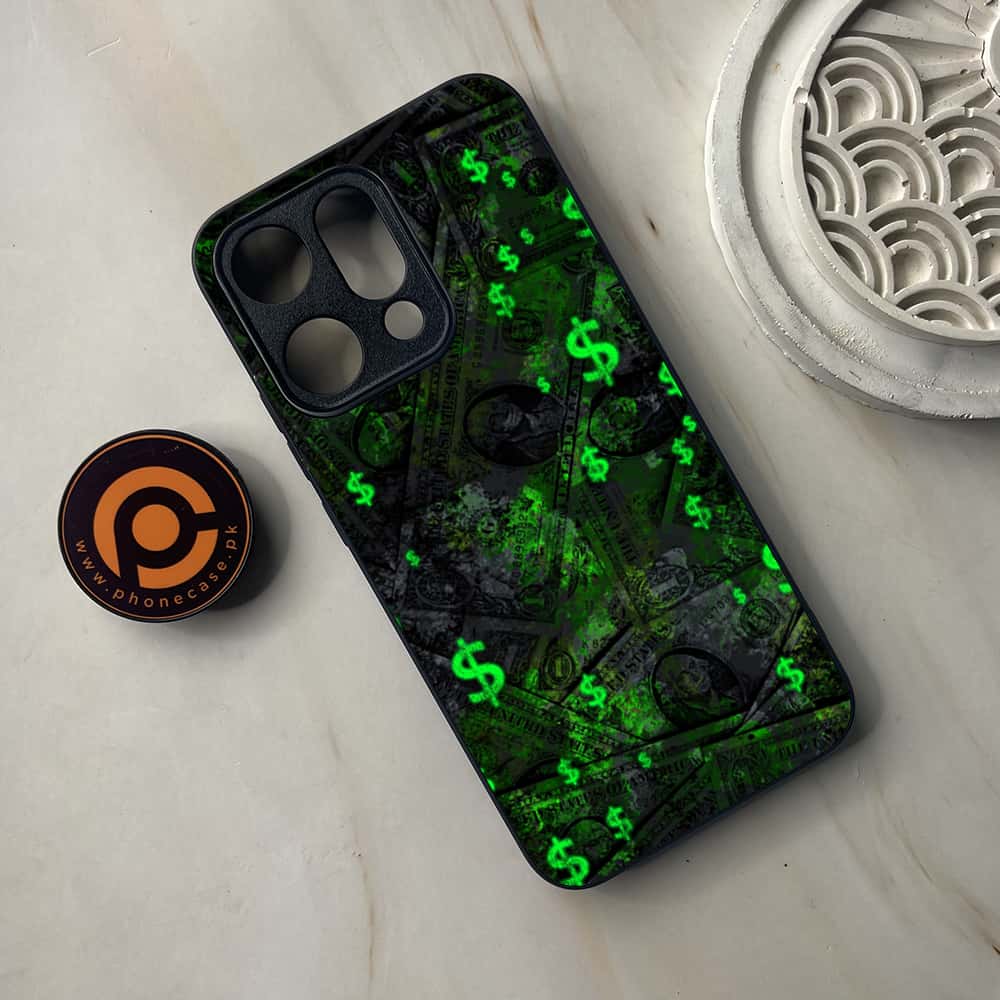 Oppo Reno 14 5G - Dollar Series - Premium Metal Printed soft Bumper shock Proof Case
