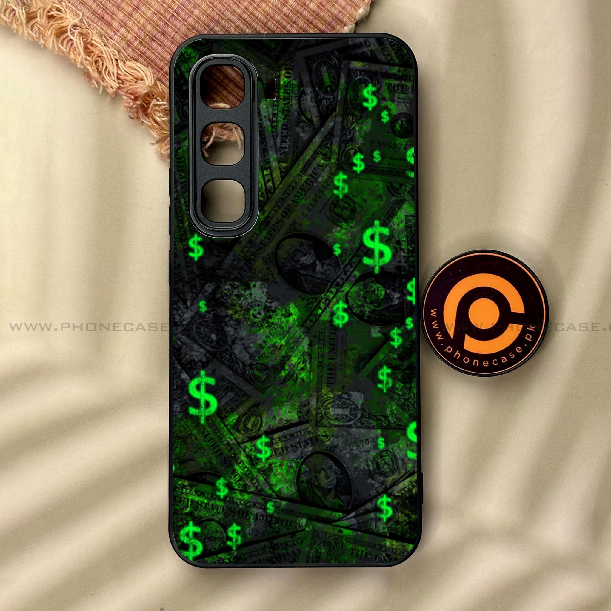 Infinix Hot 60 Pro - Dollar Series - Premium Metal Printed soft Bumper shock Proof Case