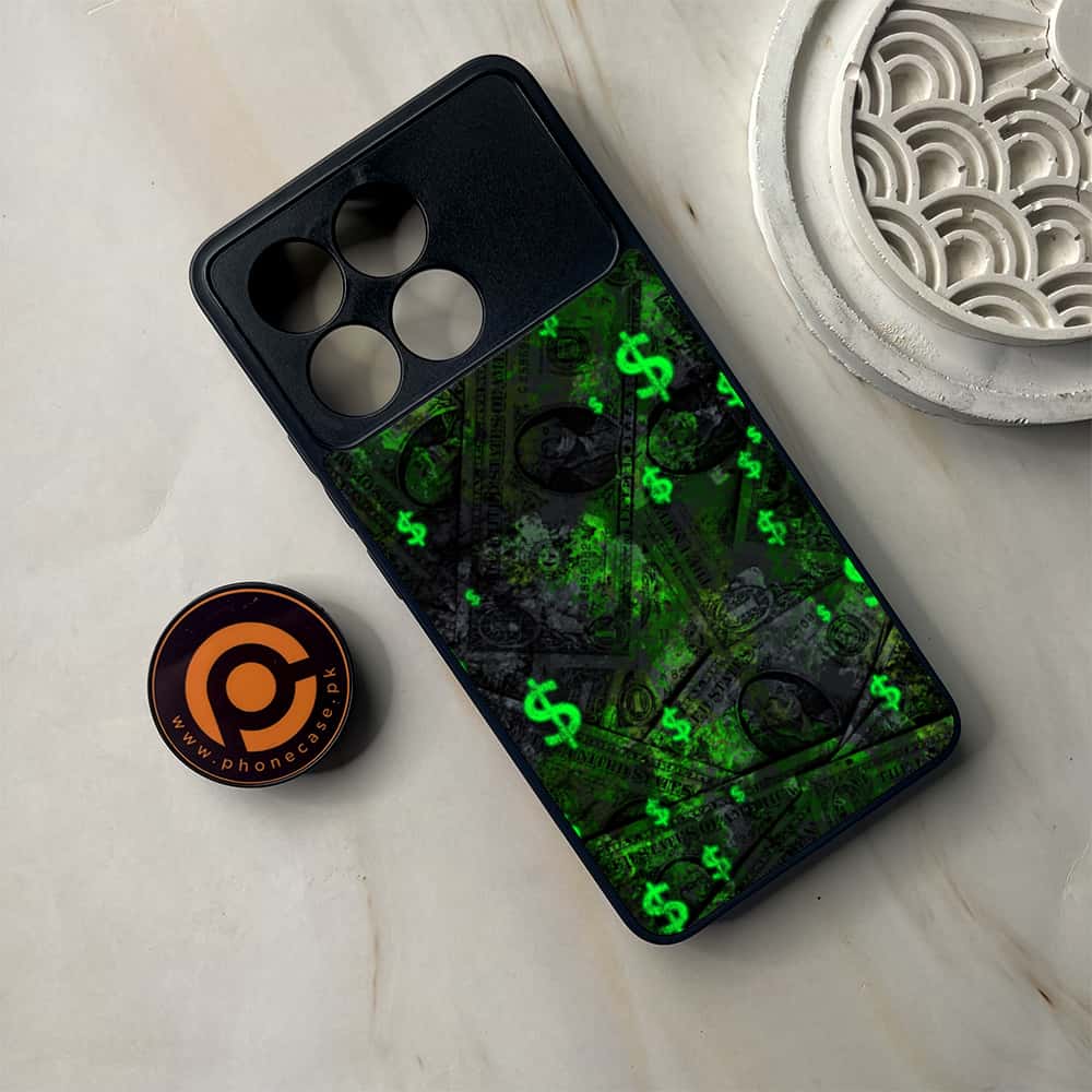 Xiaomi Poco F6 Pro - Dollar Series - Premium Metal Printed soft Bumper shock Proof Case