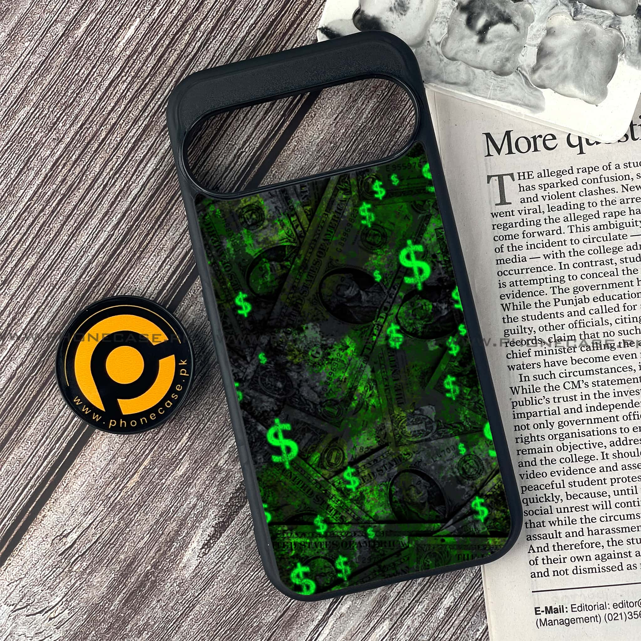 Google Pixel 9 - Dollar Series - Premium Printed Glass soft Bumper shock Proof Case