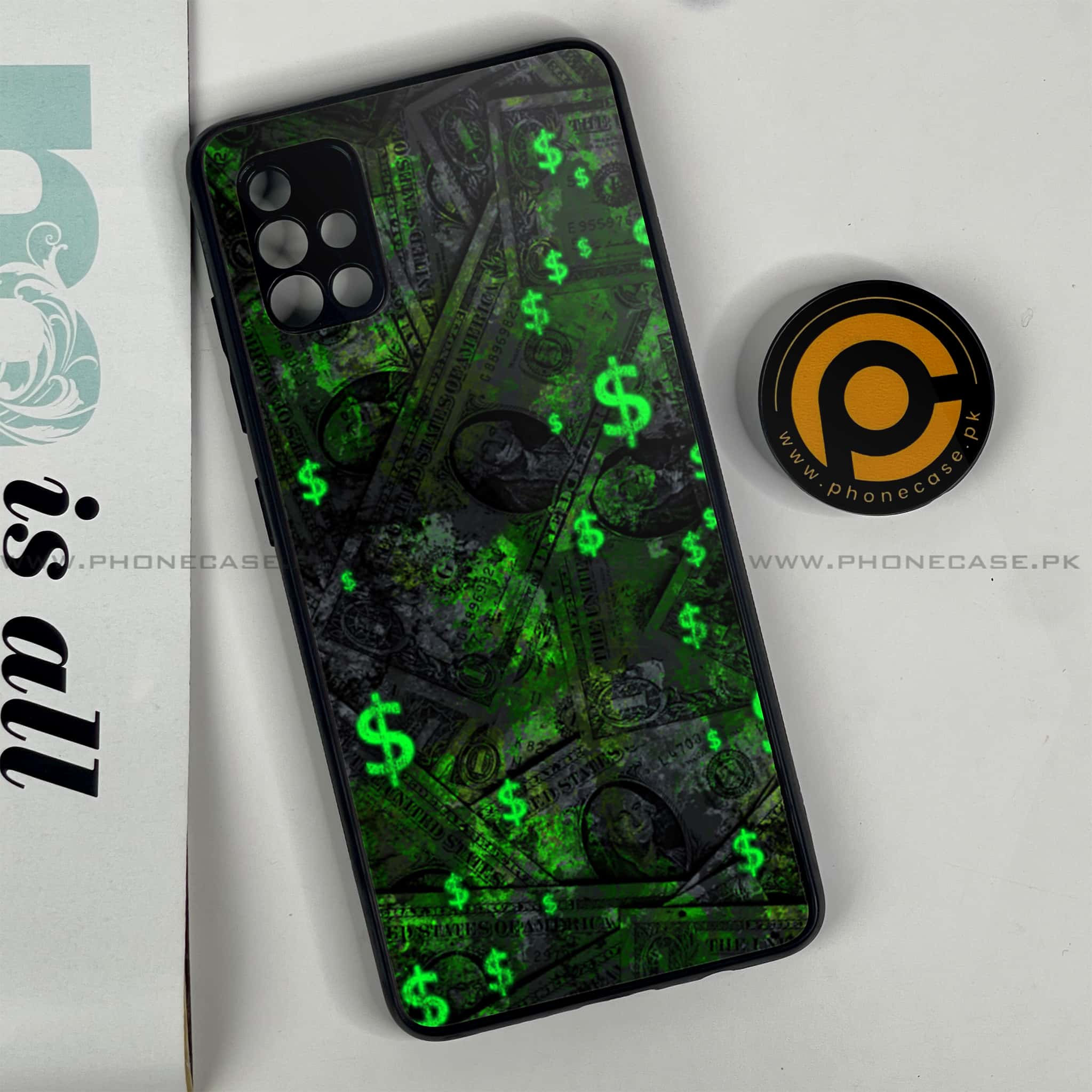Samsung Galaxy A51 Dollar Series Premium Printed Glass soft Bumper shock Proof Case