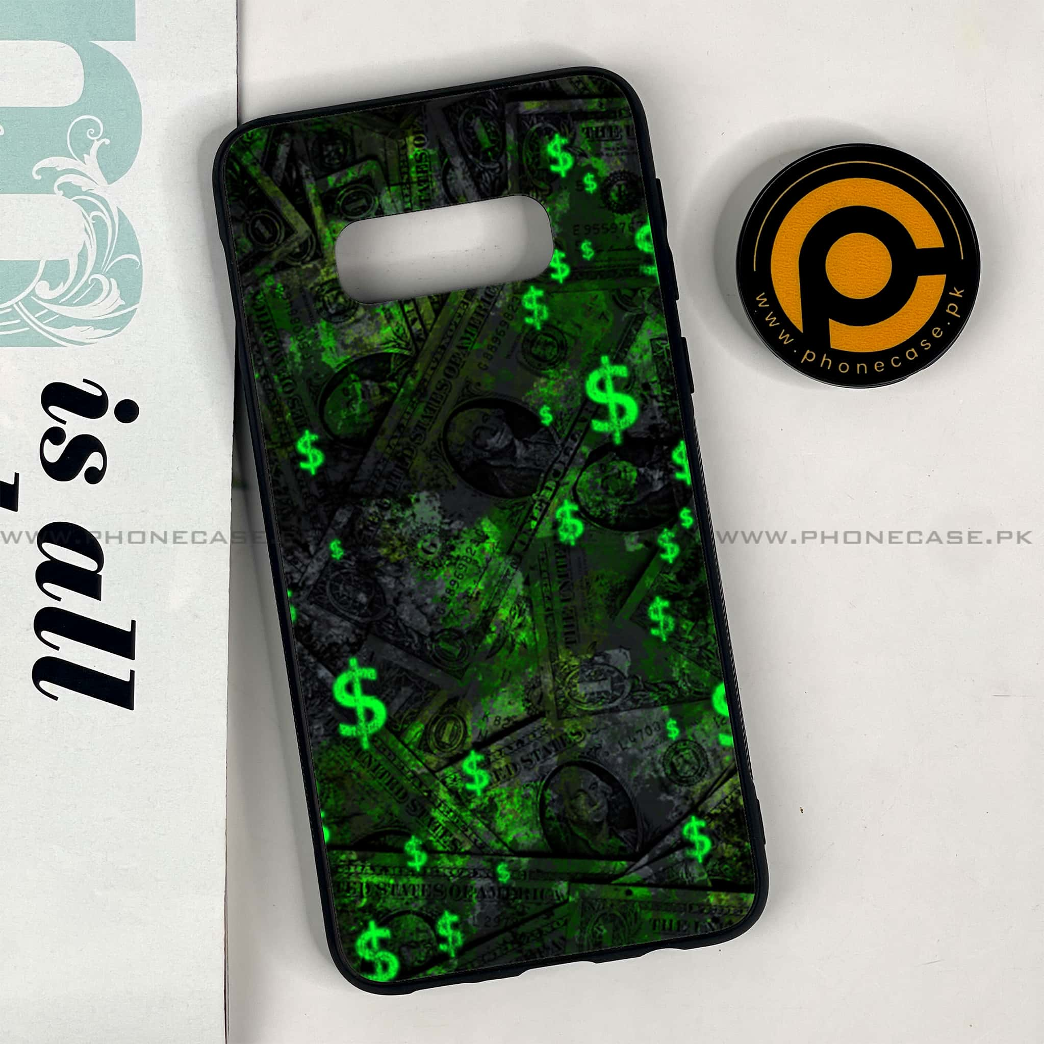 Galaxy S10e - Dollar Series - Premium Printed Glass soft Bumper shock Proof Case