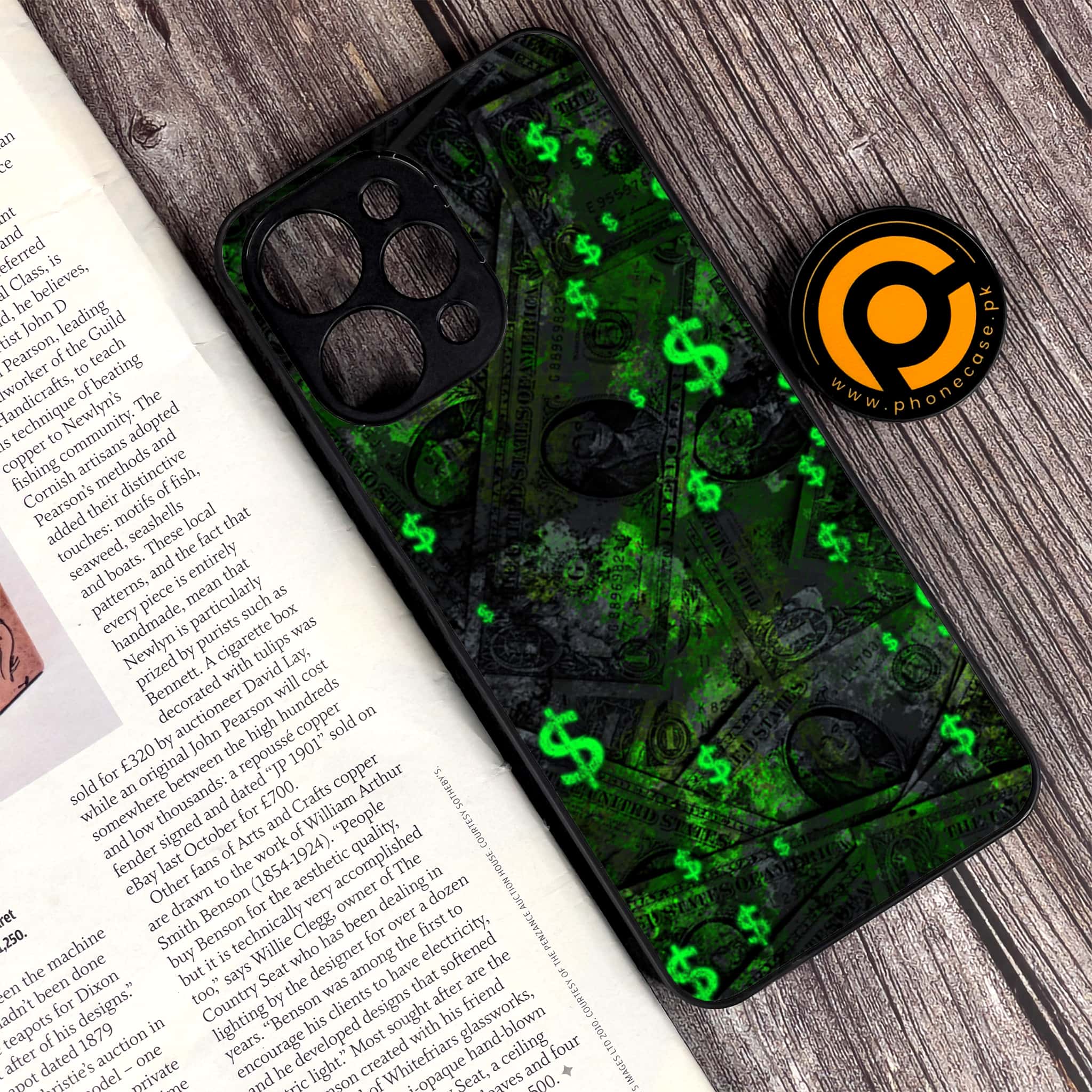 Xiaomi Redmi 12 - Dollar Series - Premium Printed Glass soft Bumper shock Proof Case