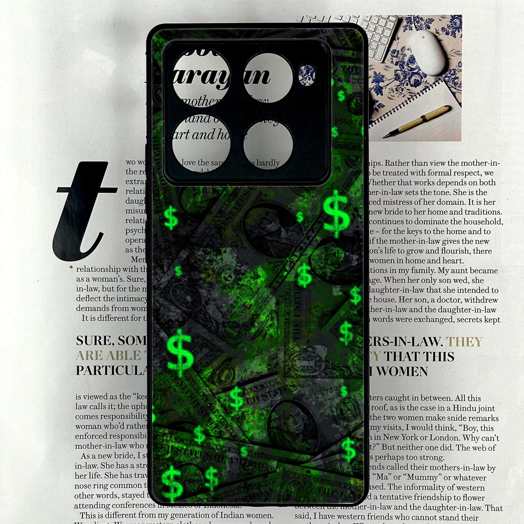 Infinix Note 40 Pro Plus - Dollar Series - Premium Metal Printed soft Bumper shock Proof Case