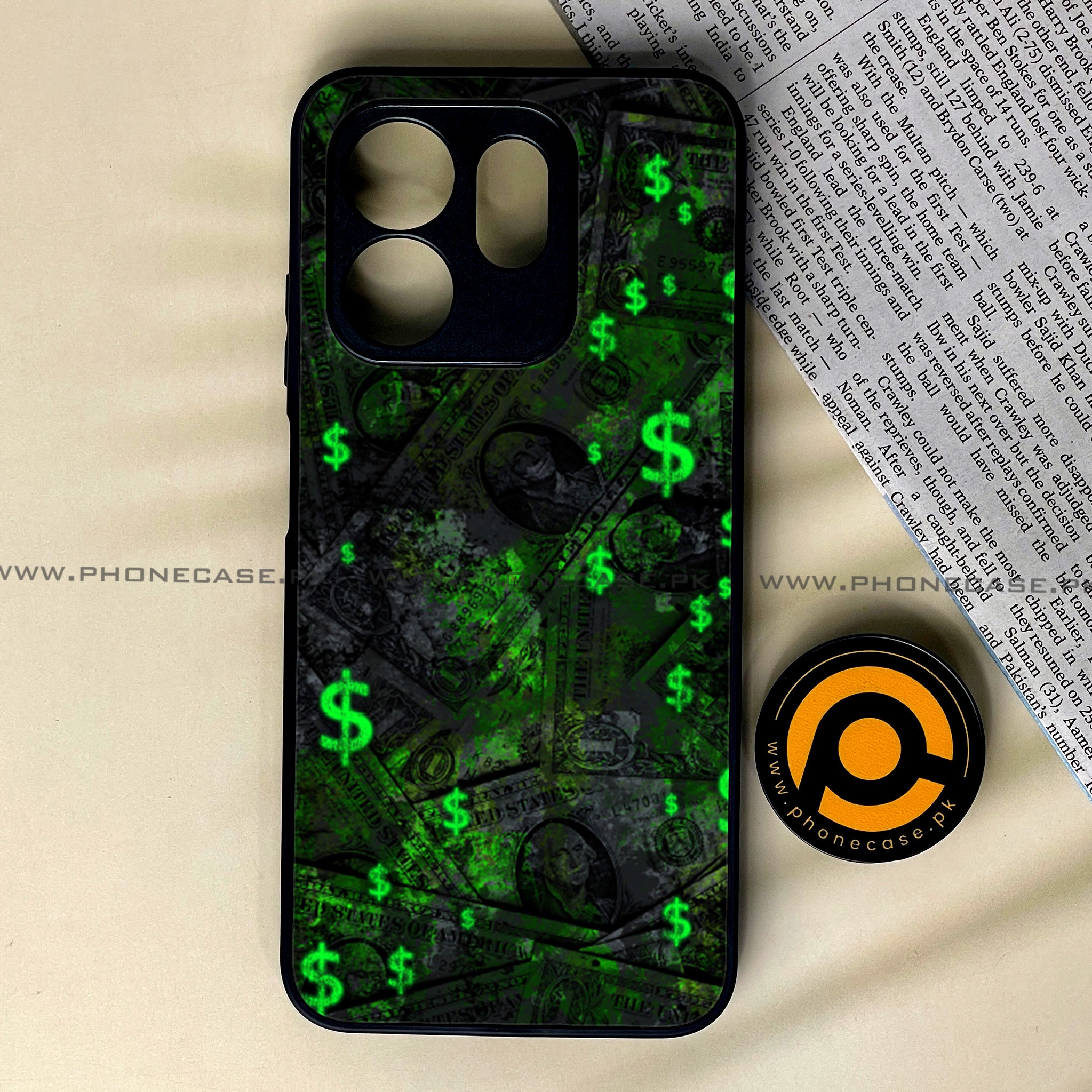 Infinix Hot 50i - Dollar Series - Premium Metal Printed soft Bumper shock Proof Case