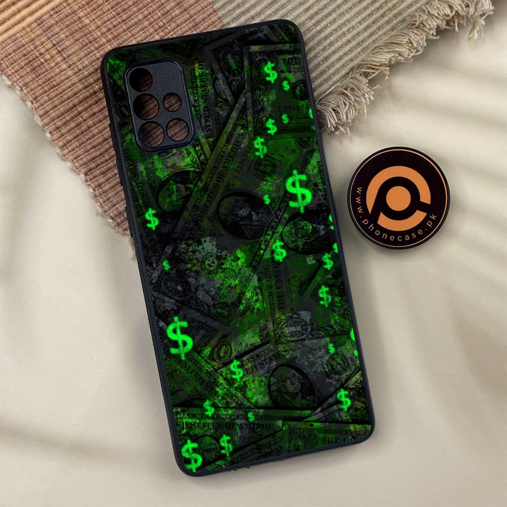 Samsung Galaxy A71 - Dollar Series - Premium Metal Printed soft Bumper shock Proof Case
