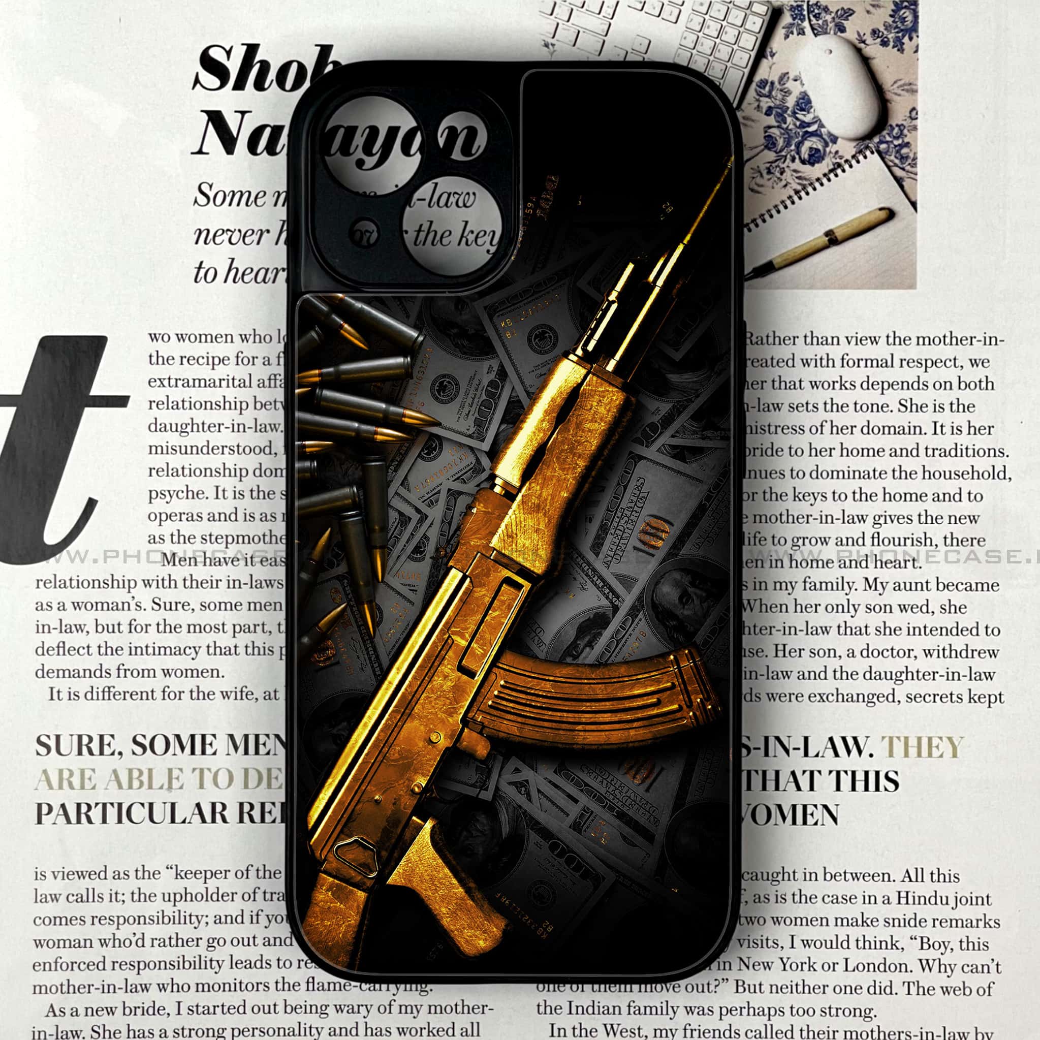 iPhone 14 - Dollar Series - Premium Metal Printed soft Bumper shock Proof Case