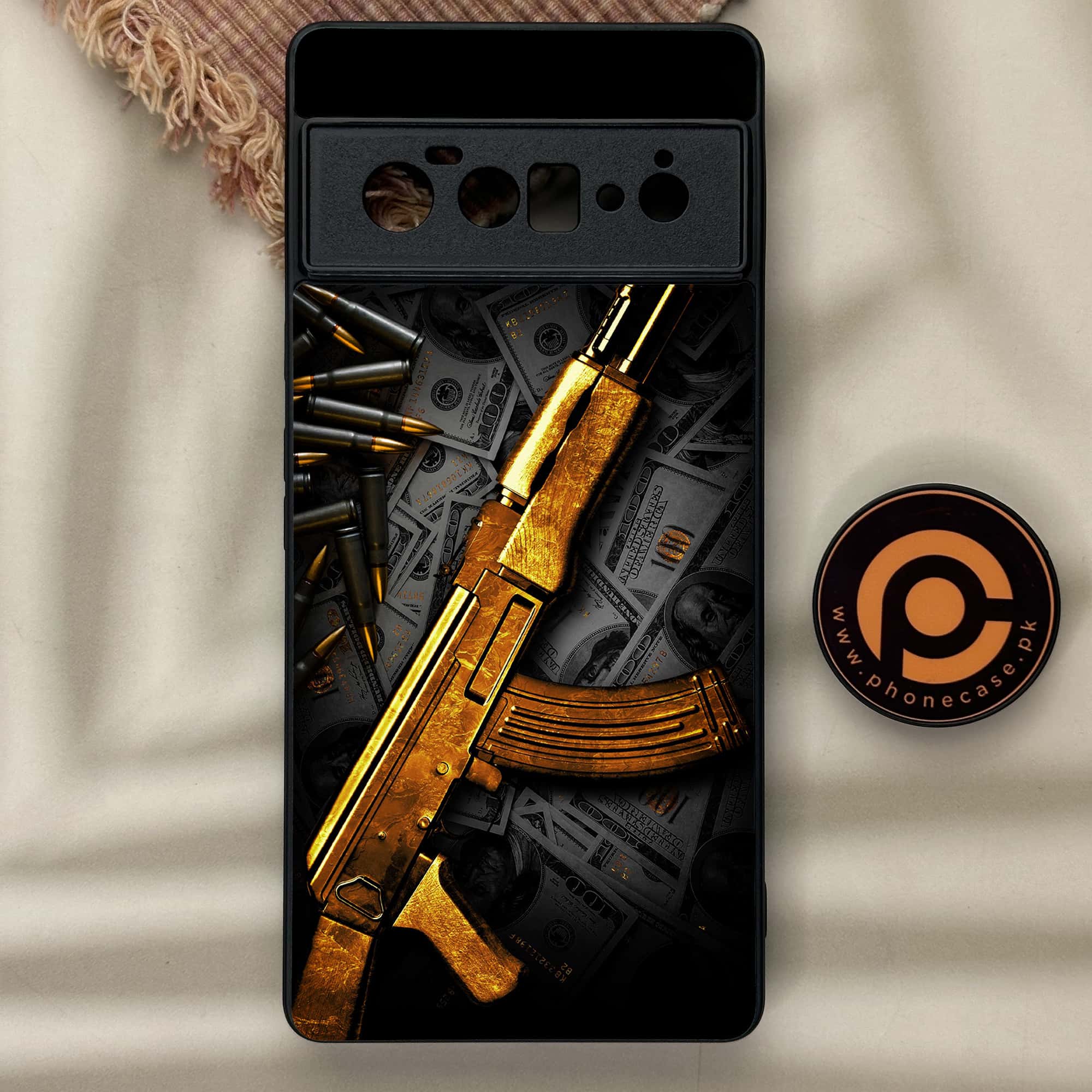 Google Pixel 6 Pro - Dollar Series - Premium Metal Printed soft Bumper Shock Proof Case